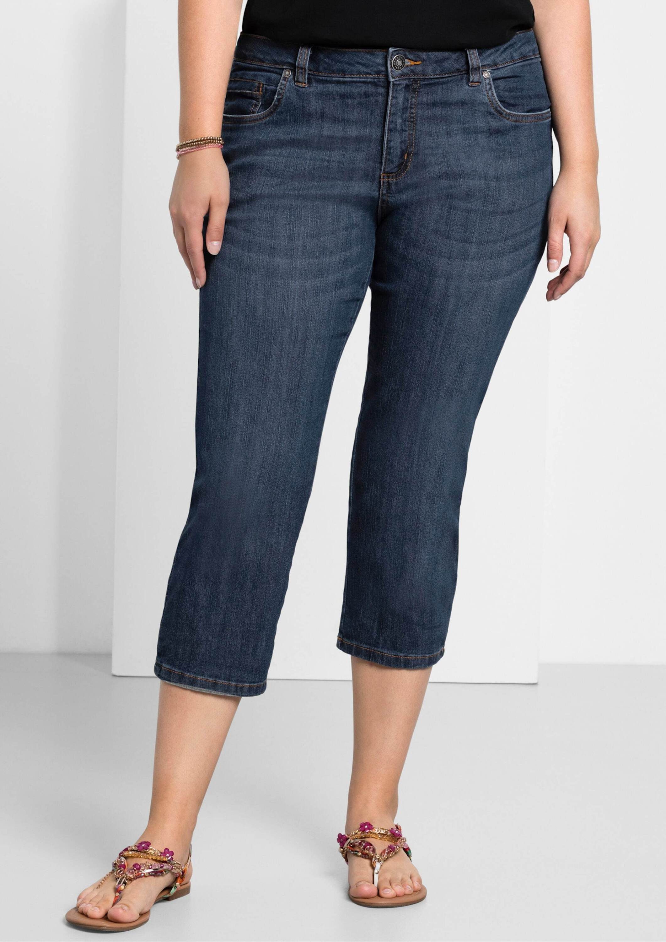Sheego Jeansshorts Caprijeans