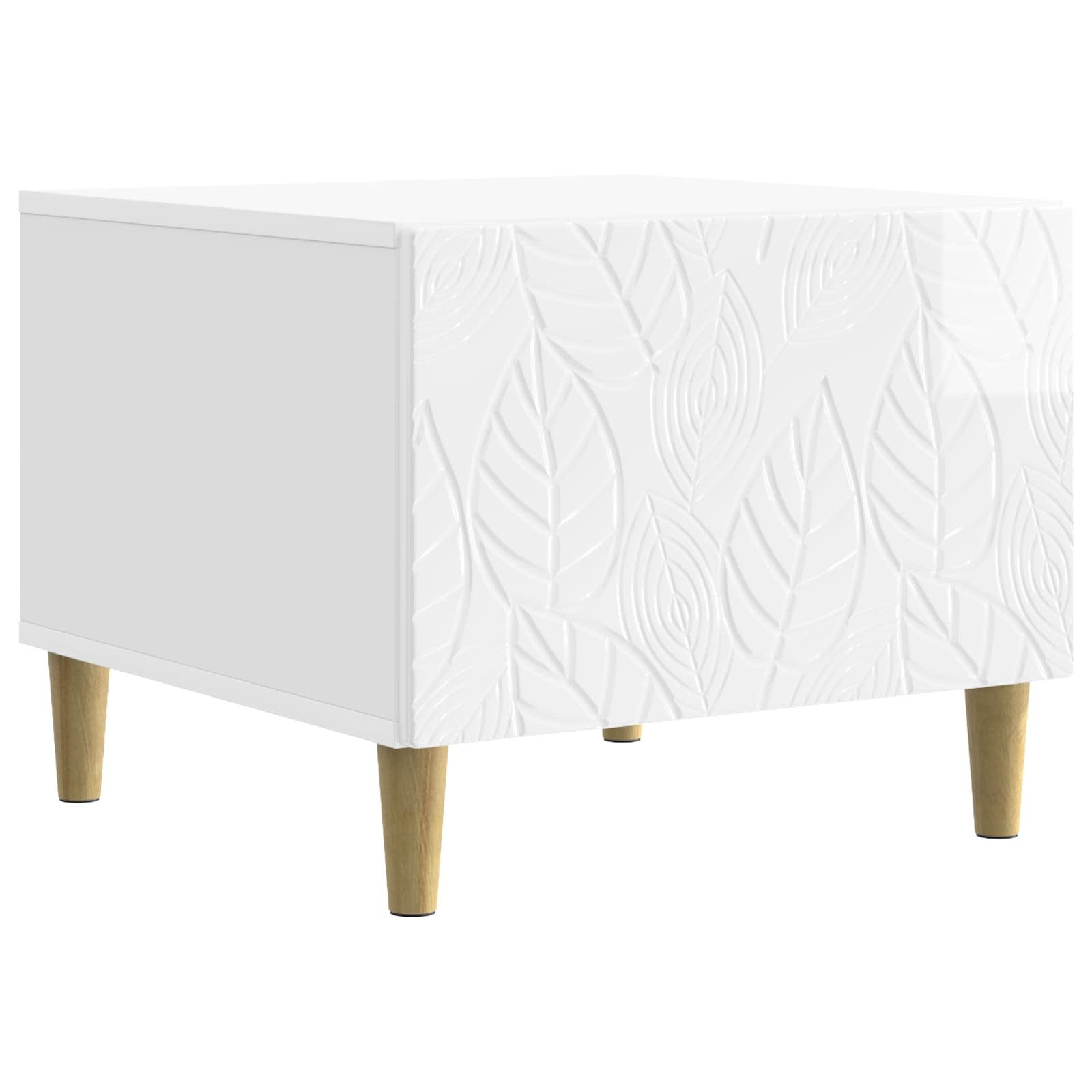 vidaXL Couchtisch Couchtisch Hochglanz Weiß 50 x 49 x 40 cm Holzwerkstoff (1-St)