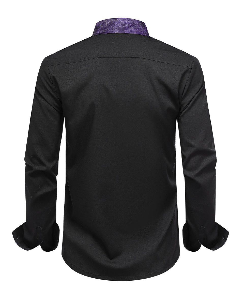 Allthemen Langarmhemd mit Stickmuster Kontrast Langarmhemd günstig online kaufen