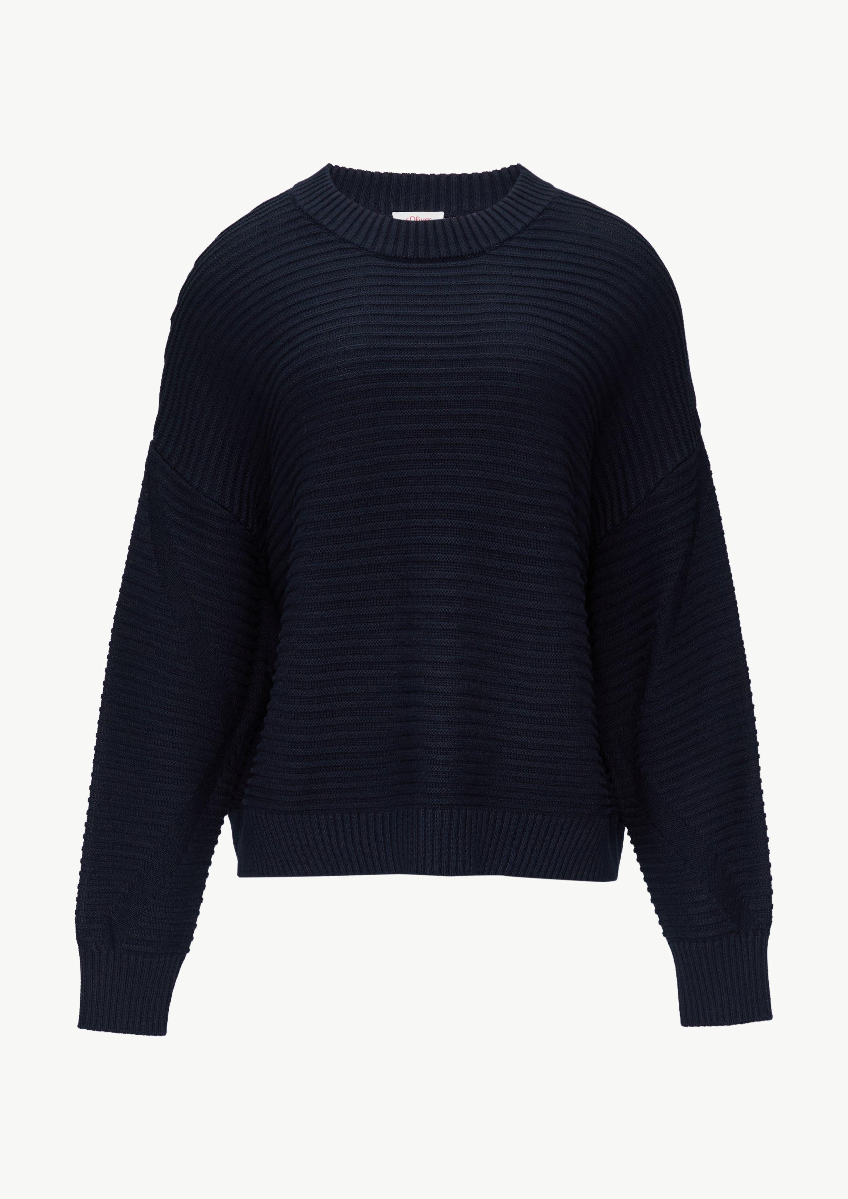 s.Oliver Strickpullover Oversized Strickpullover mit Strukturdetails