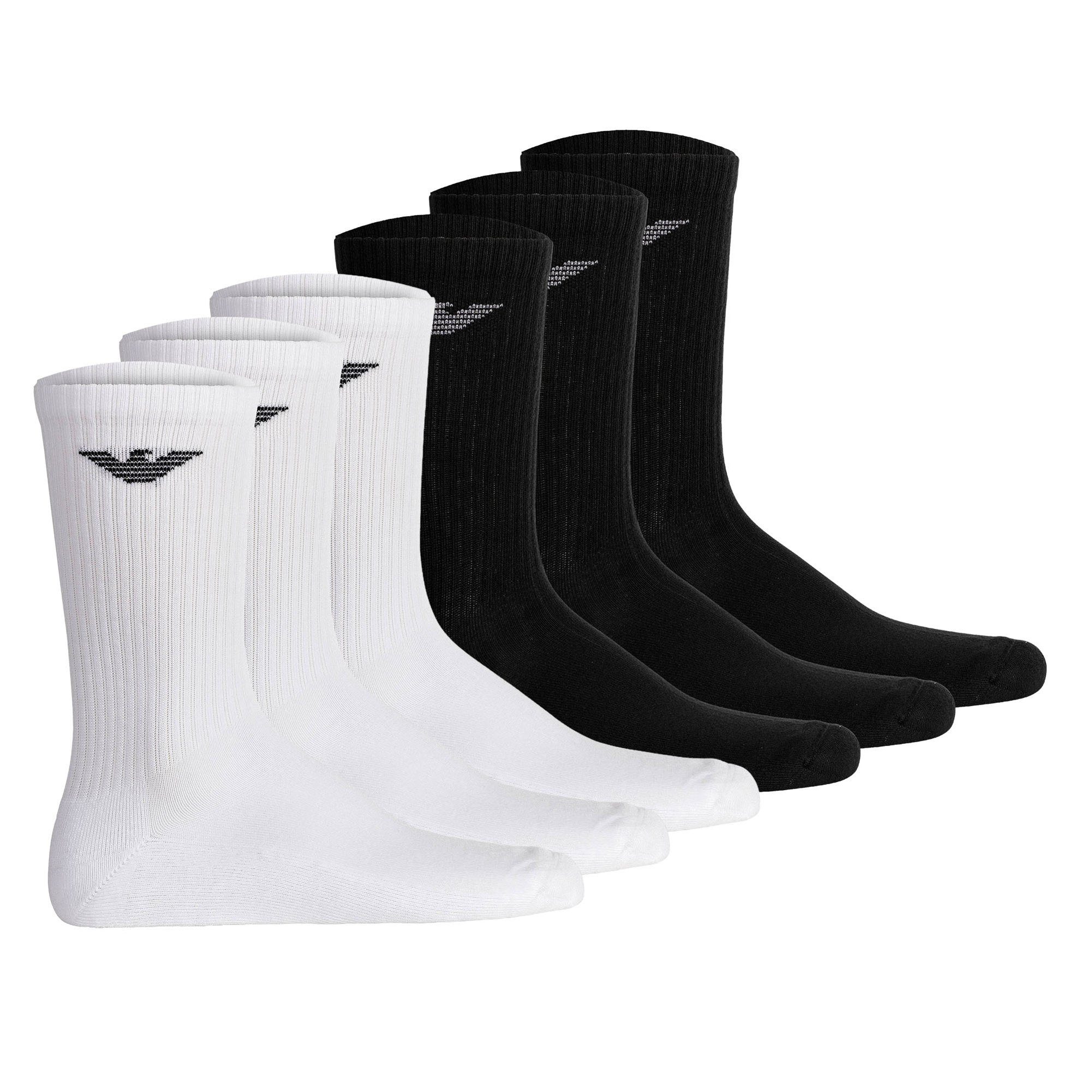 Emporio Armani Sportsocken Herren Socken 6er Pack Baumwolle SPORTY SPONGE 6P (Packung, 6er Pack)
