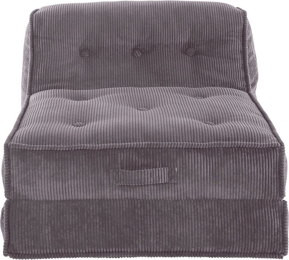INOSIGN Sessel Pia, Loungesessel aus Cord, in 2 Größen, mit Schlaffunktion,