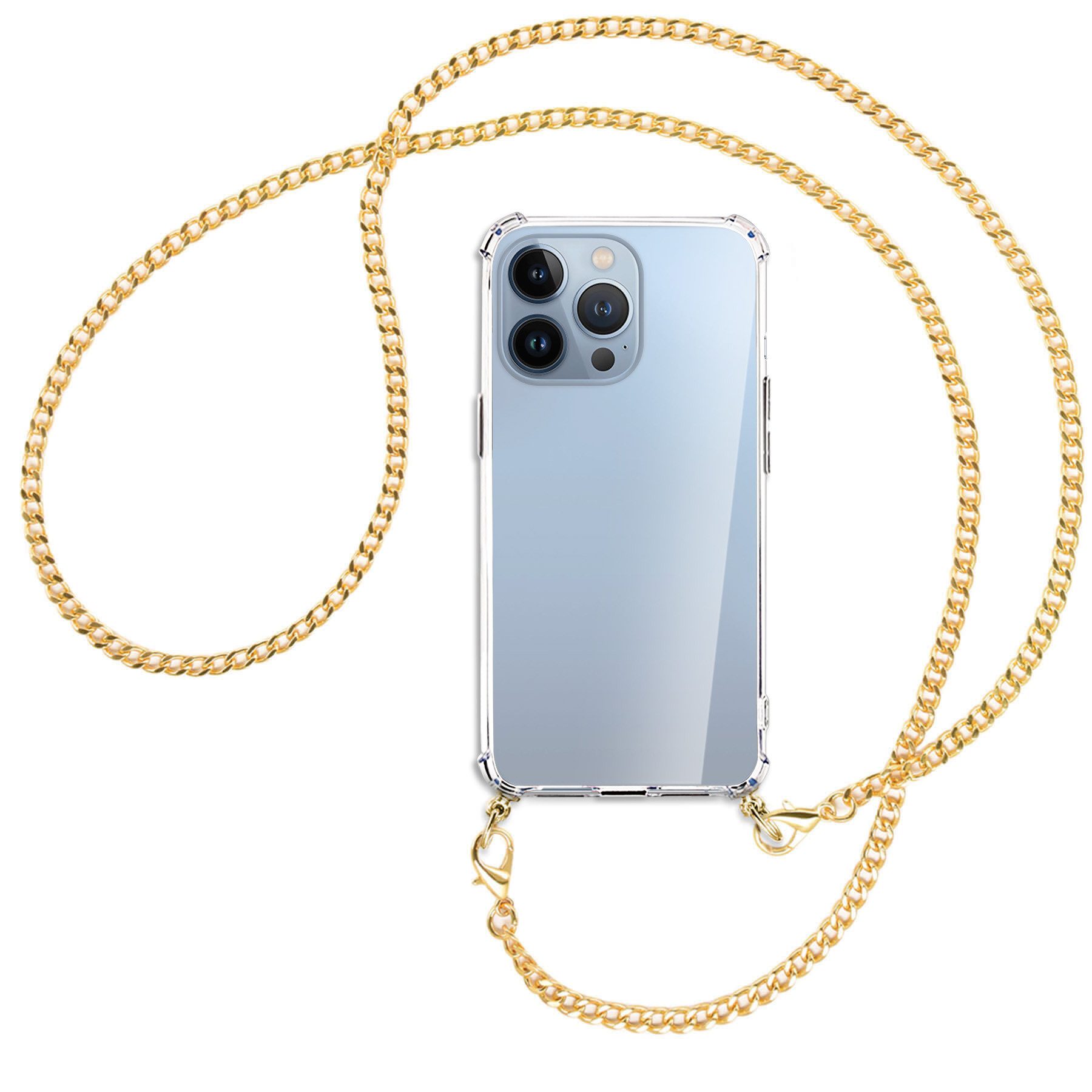 mtb more energy Handykette für Apple iPhone 13 Pro Max [NC-463-MK], Umhängehülle mit Metallkette [NC-463-MK]