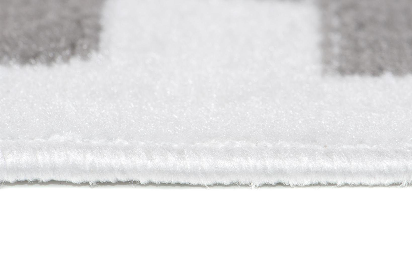 Designteppich Modern Teppich Geometrische x für Geeignet Höhe grau Kurzflor Mazovia, mm, Fußbodenheizung, Muster 70 - 140 cm, Kurzflor, 7