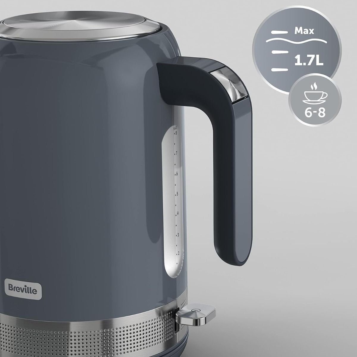 Breville Wasserkocher Elektrischer by Sage 2200,00 Teekocher Kettle Tassen,rutschfeste schnelle Tragbar 1.7L Edelstahl,Thermosicherung,6 W, bis 8 Füße Kochzeiten