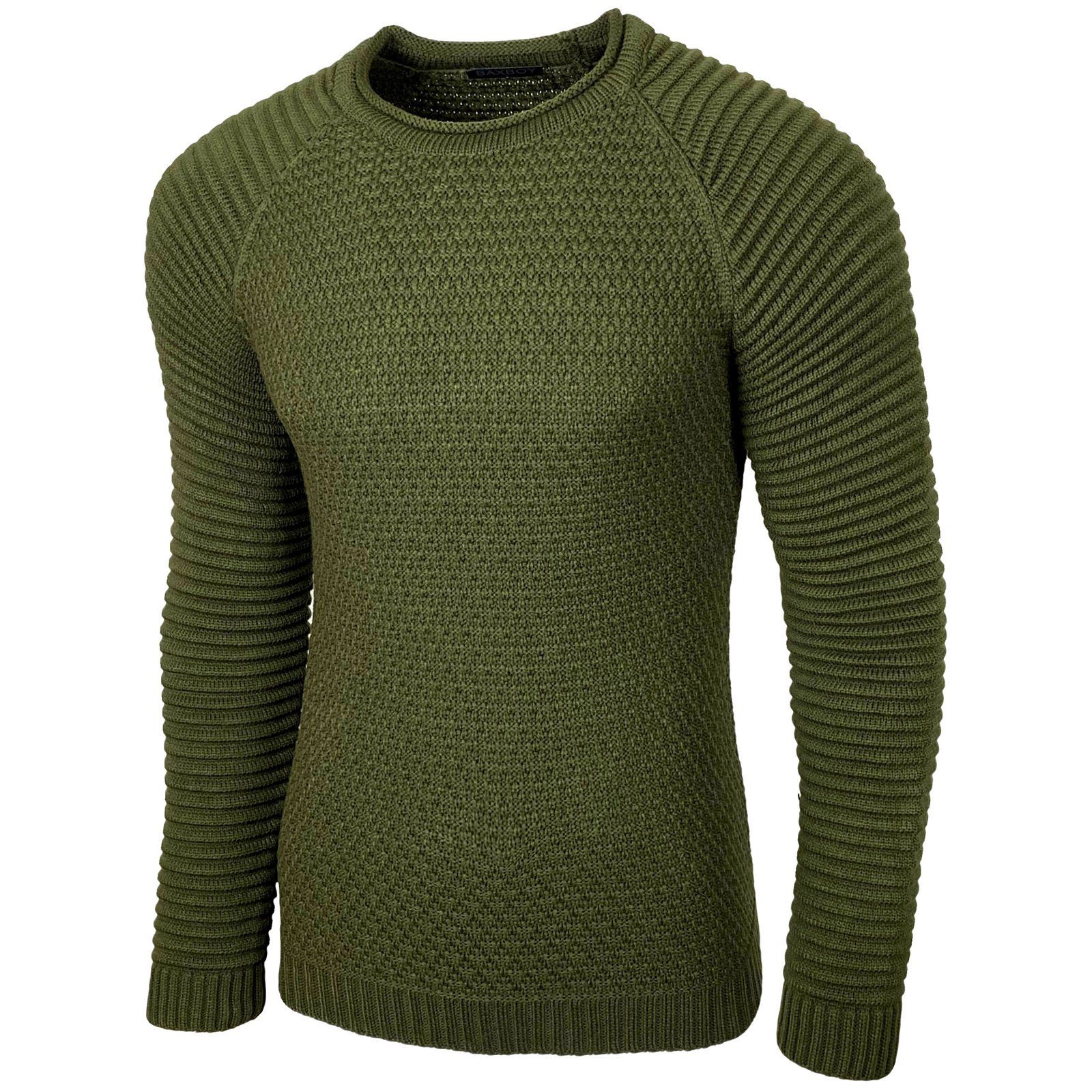Baxboy Strickpullover Baxboy Strickpullover Herren Two Tone Rundhals Pullov günstig online kaufen