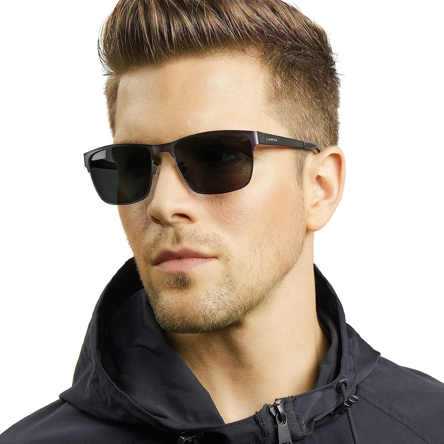LuxusKollektion Pilotenbrille Sonnenbrille Polarisierte Herren Metall Gestell Schwarz Gläser Grau