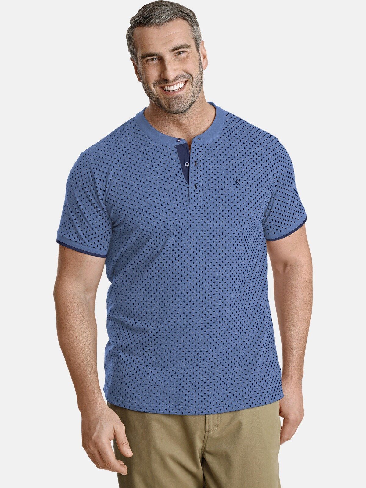 Charles Colby T-Shirt DUKE COLIN in minimal Rautendesign hellblau
