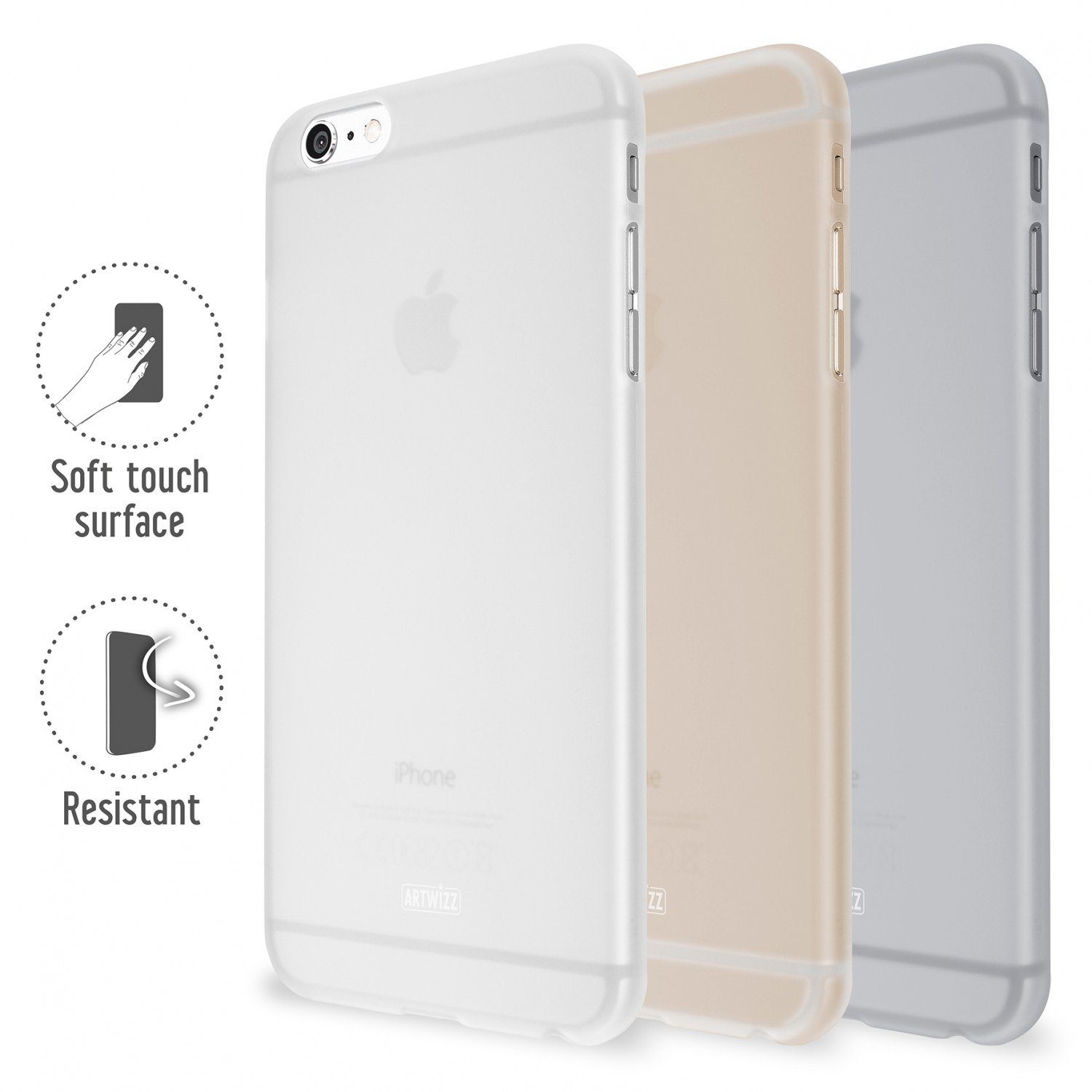 Artwizz Smartphone-Hülle Rubber Clip for iPhone 6/6s Plus, translucent