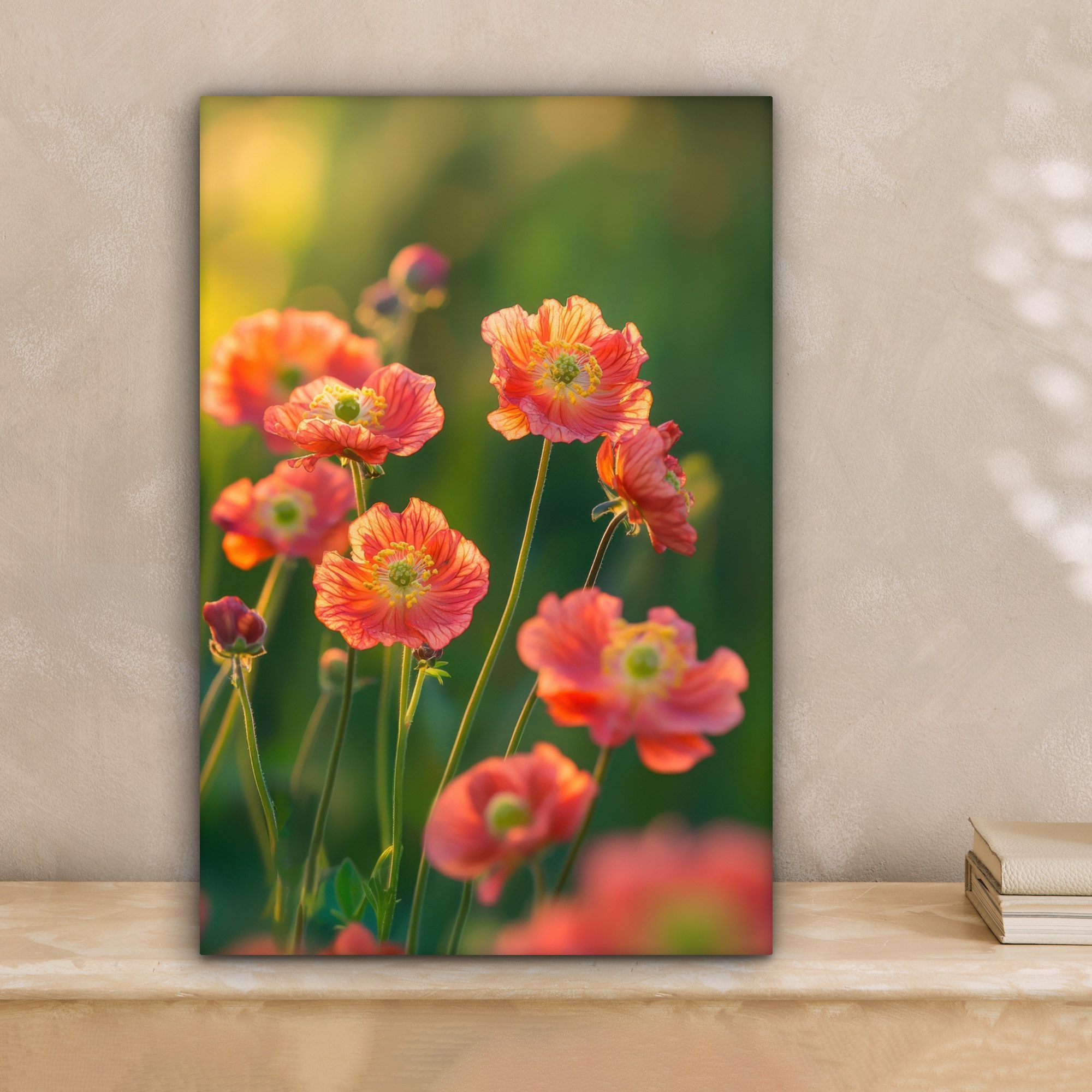 OneMillionCanvasses® Leinwandbild Blumenfeld - Sonnenstrahlen - günstig online kaufen
