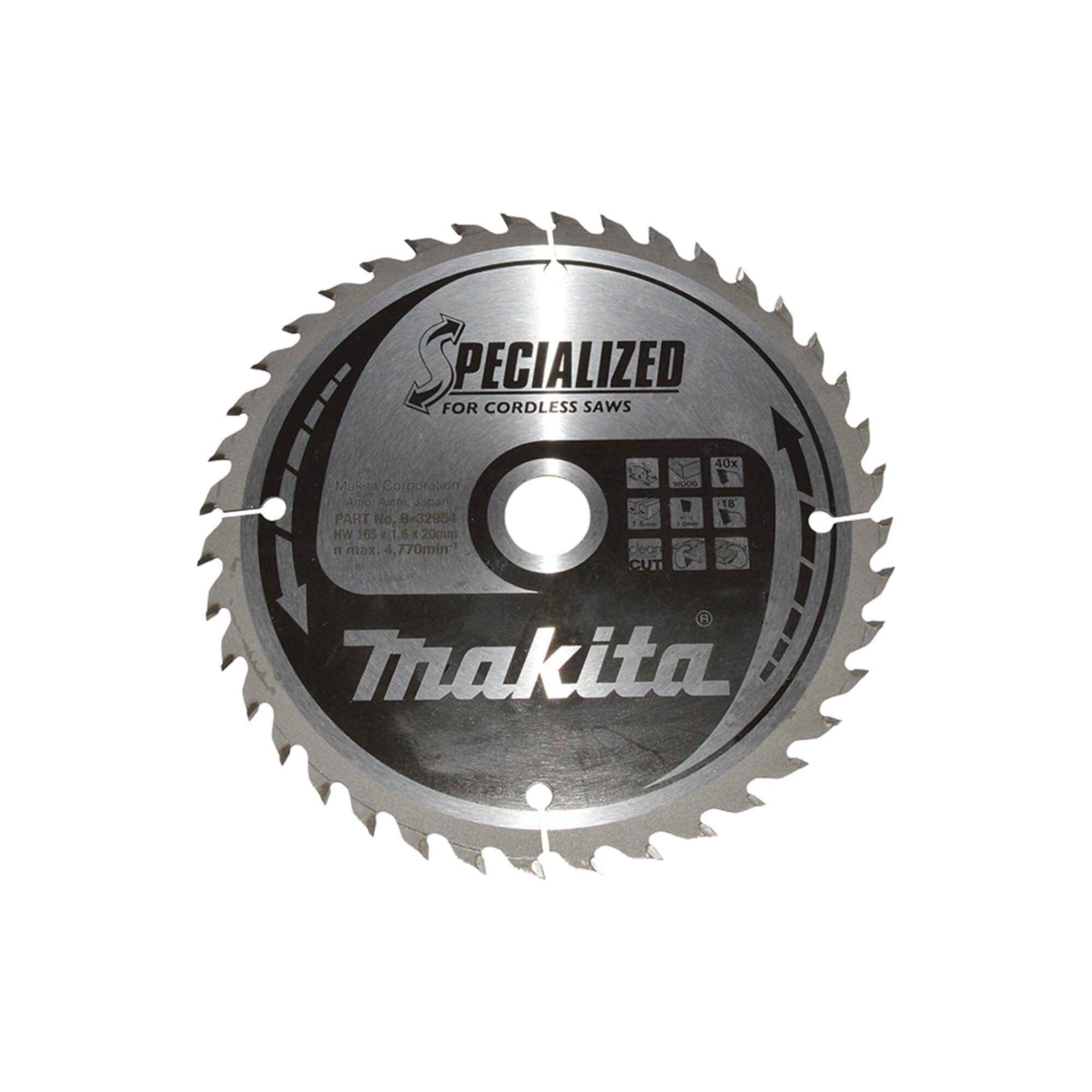 Makita Kreissägeblatt Makita Sägeblatt SPECIALIZED 165x20x40Z