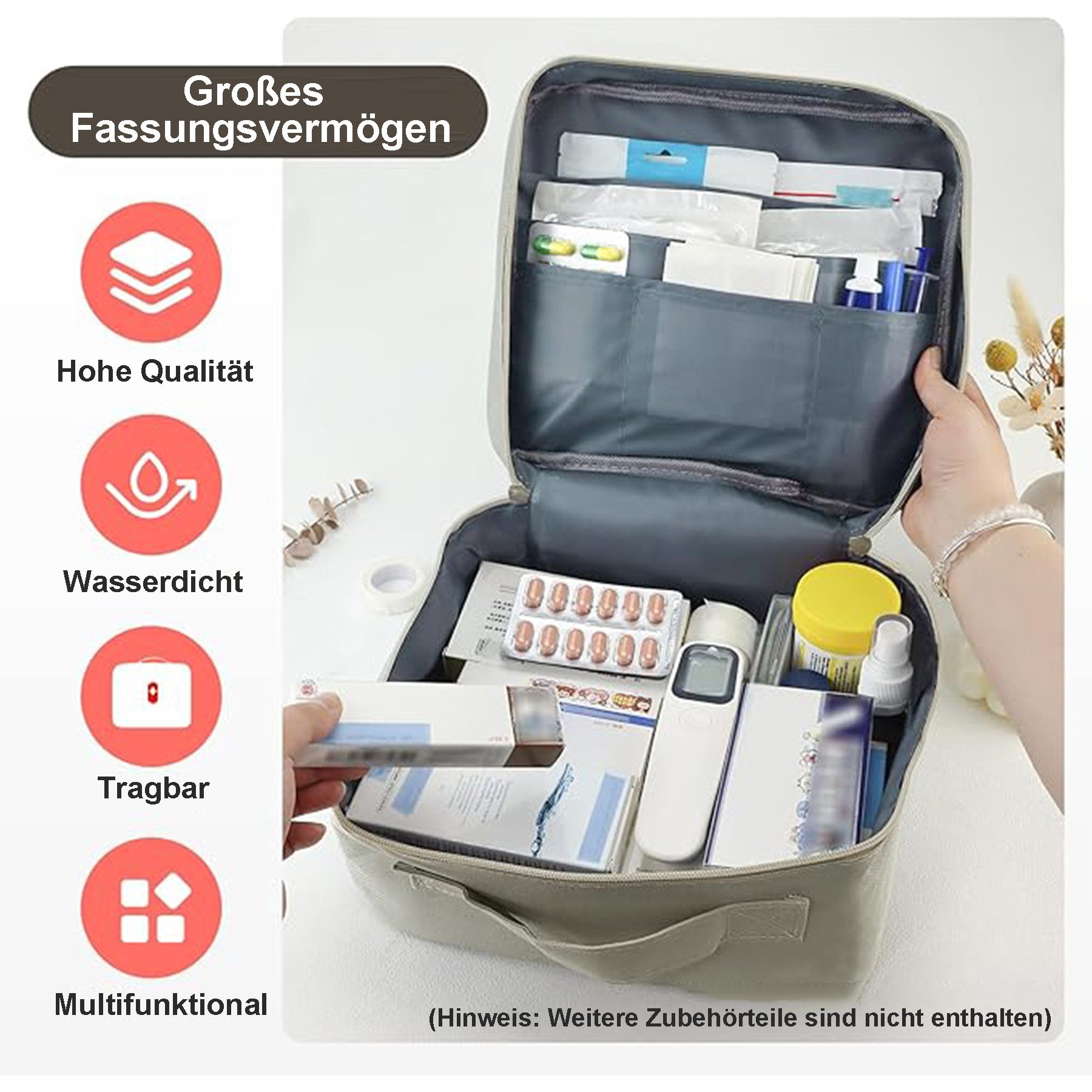 Mutig Arzttasche 2er Medikamententasche,Große & Klein Medikamententasche Reise (tragbare Medizintaschen,Große Kapazität, Wasserdicht,Tragbar Medizin, feuchtigkeitsbeständig Medizin Aufbewahrungstasche,tragbar), Reiseapotheke Tasche für Schule,Reisen, Camping und Wandern-mehrfarbig