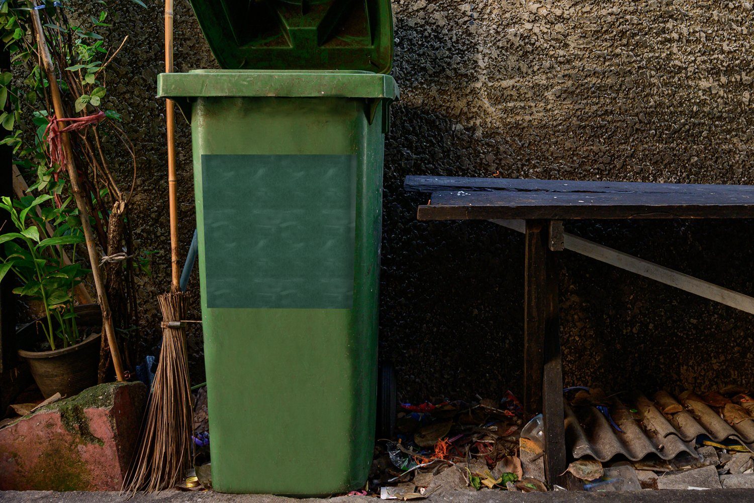 Sticker, Mülltonne, Textur Container, Tiere - Leder Wandsticker St), (1 - MuchoWow Mülleimer-aufkleber, Abfalbehälter