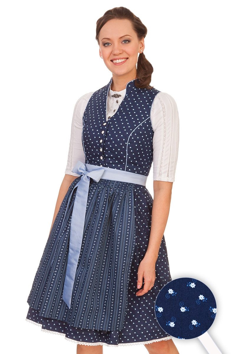 ALPENFEE TRACHT Dirndl Retro Dirndl 2tlg. - WALDI - dunkelblau mehr