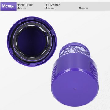 McFilter HEPA-Filter (3 Stück) Nachmotor Filter passend für Dyson V10 V 10 SV12 SV 12, Cyclone, 969082-01, Absolute Animal, Total Clean, Motorhead Parquet