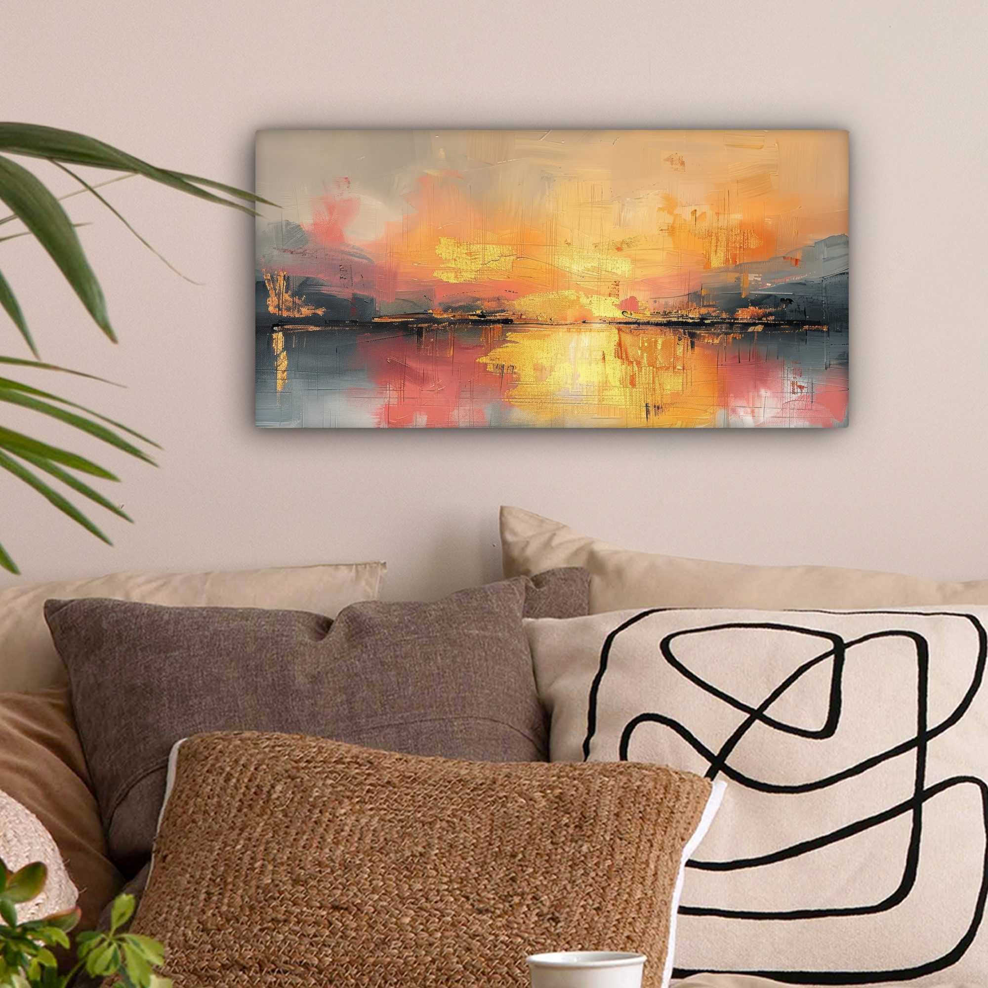 OneMillionCanvasses® Leinwandbild Panorama Modern - Abstrakt günstig online kaufen