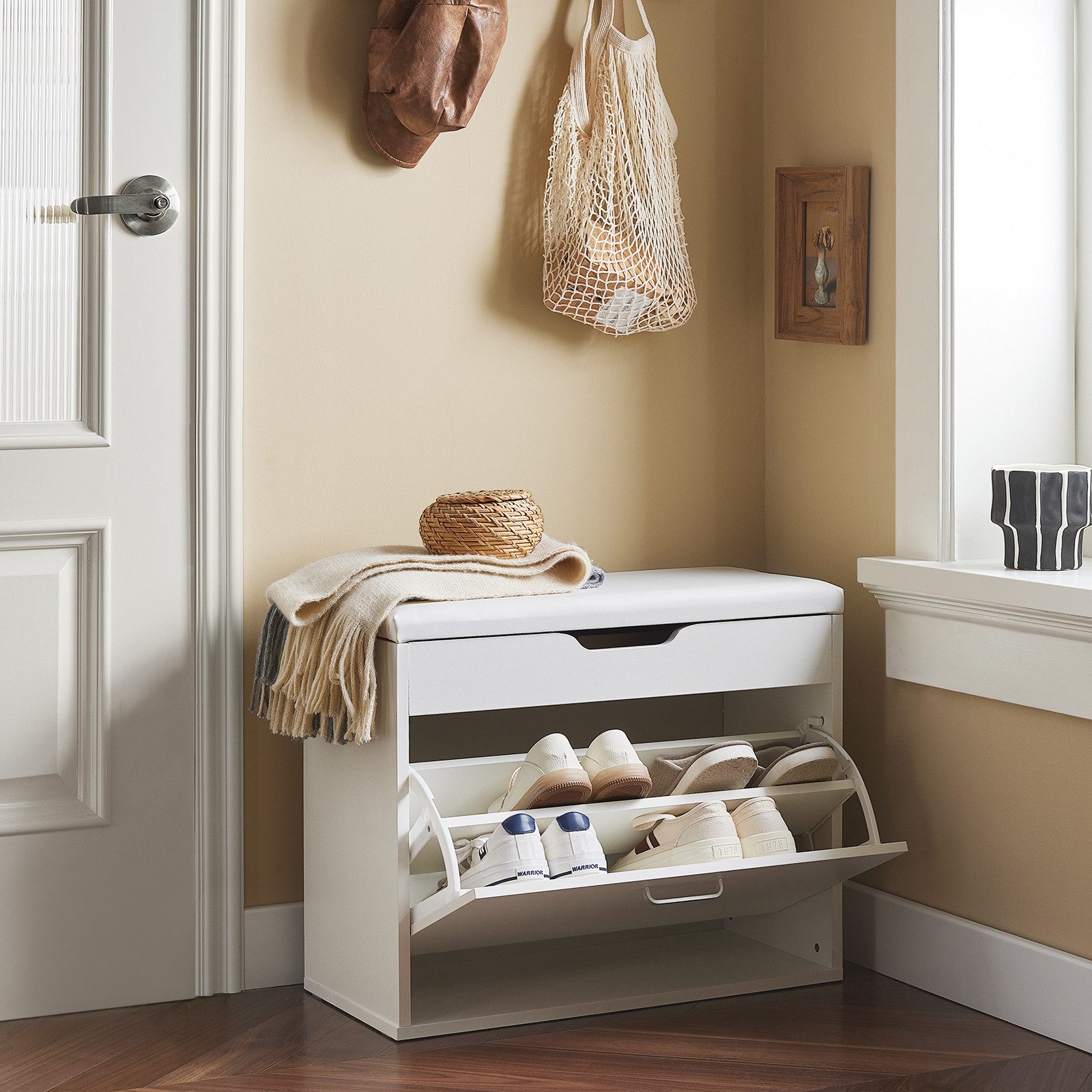 SoBuy Schuhkipper FSR95, Schuhbank mit Sitzkissen Sitzbank Schuhregal Schuh günstig online kaufen