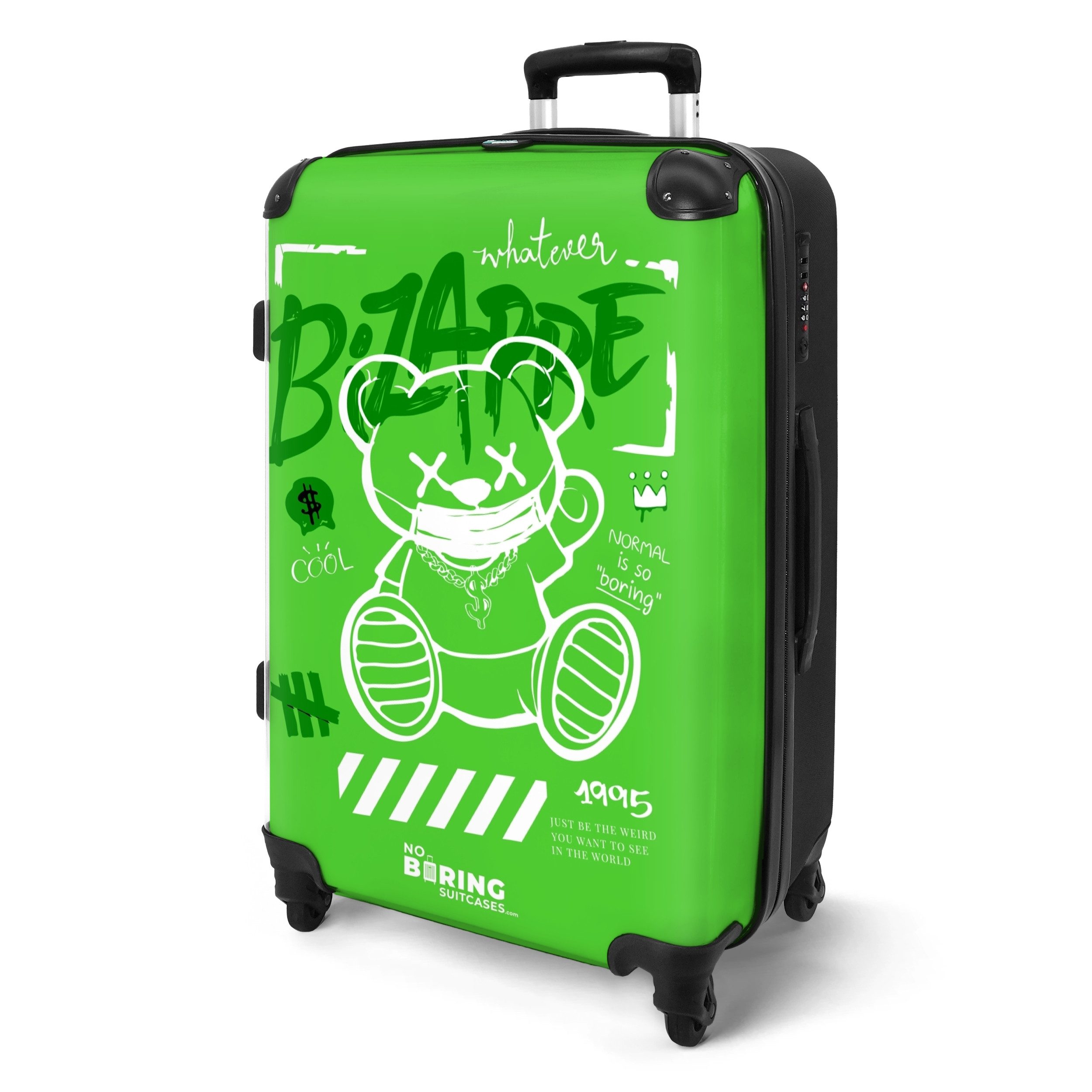 NoBoringSuitcases.com© Hartschalen-Trolley Weiße Silhouette eines Teddybäre günstig online kaufen