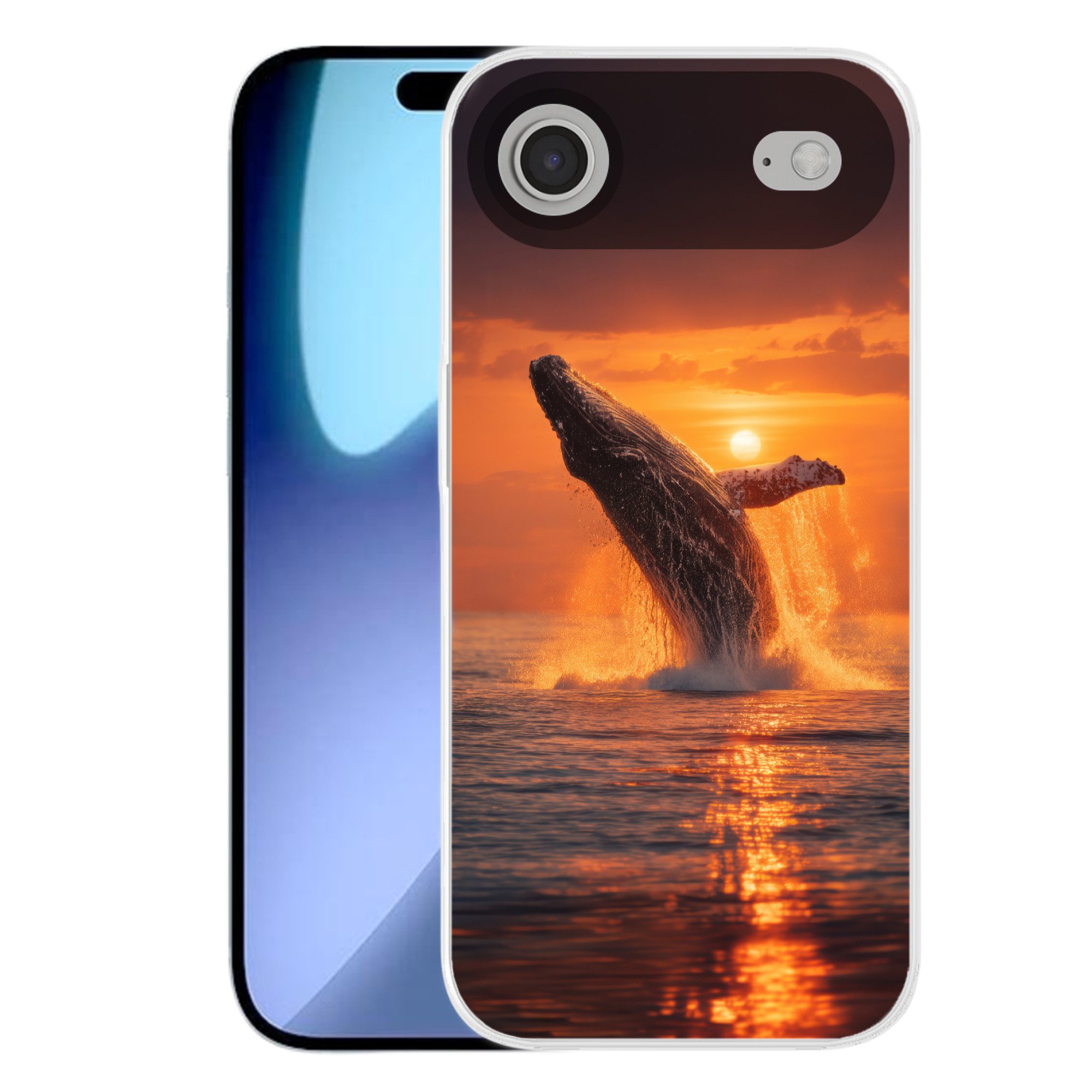 MuchoWow Handyhülle für Apple iPhone Air Wal - Sonne - Meer, Smartphone-Bumper, Print, Handy Schutzhülle Dünn