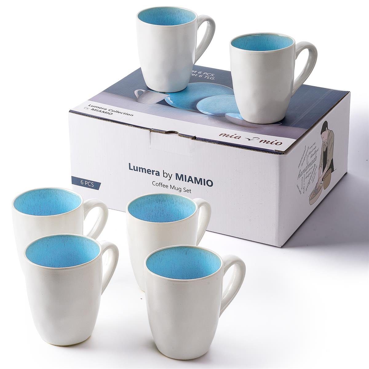 MiaMio Tasse Kaffeetassen Set Lumera blau Kollektion