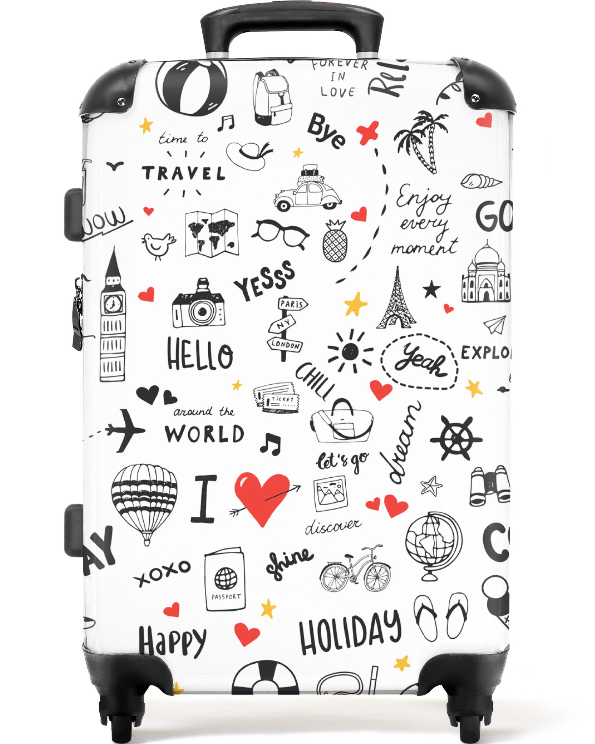 NoBoringSuitcases.com© Hartschalen-Trolley Muster - Kritzelei - günstig online kaufen
