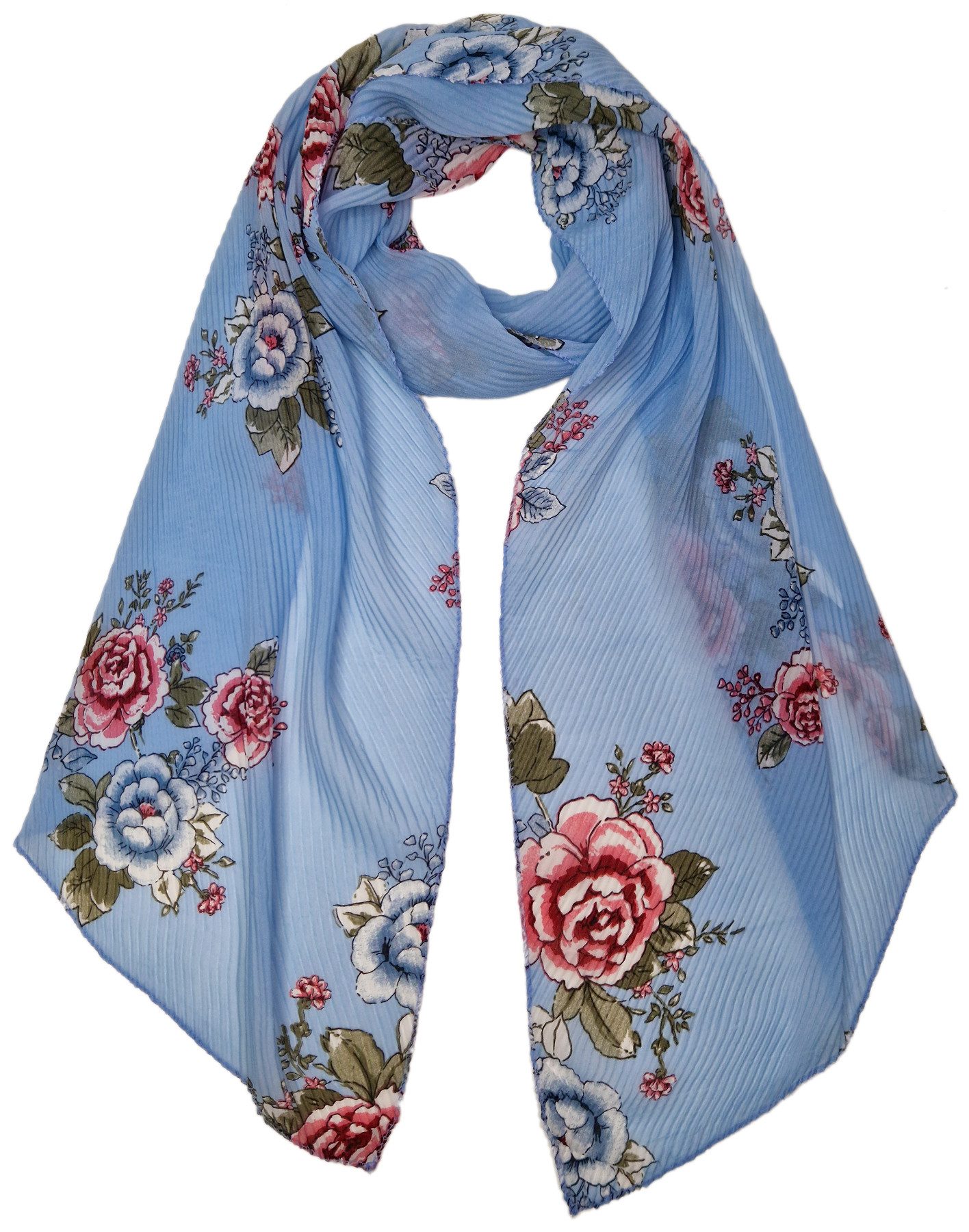 Halstuch Damen Schal Blumenmuster Leichtes Halstuch Frühlingsschal