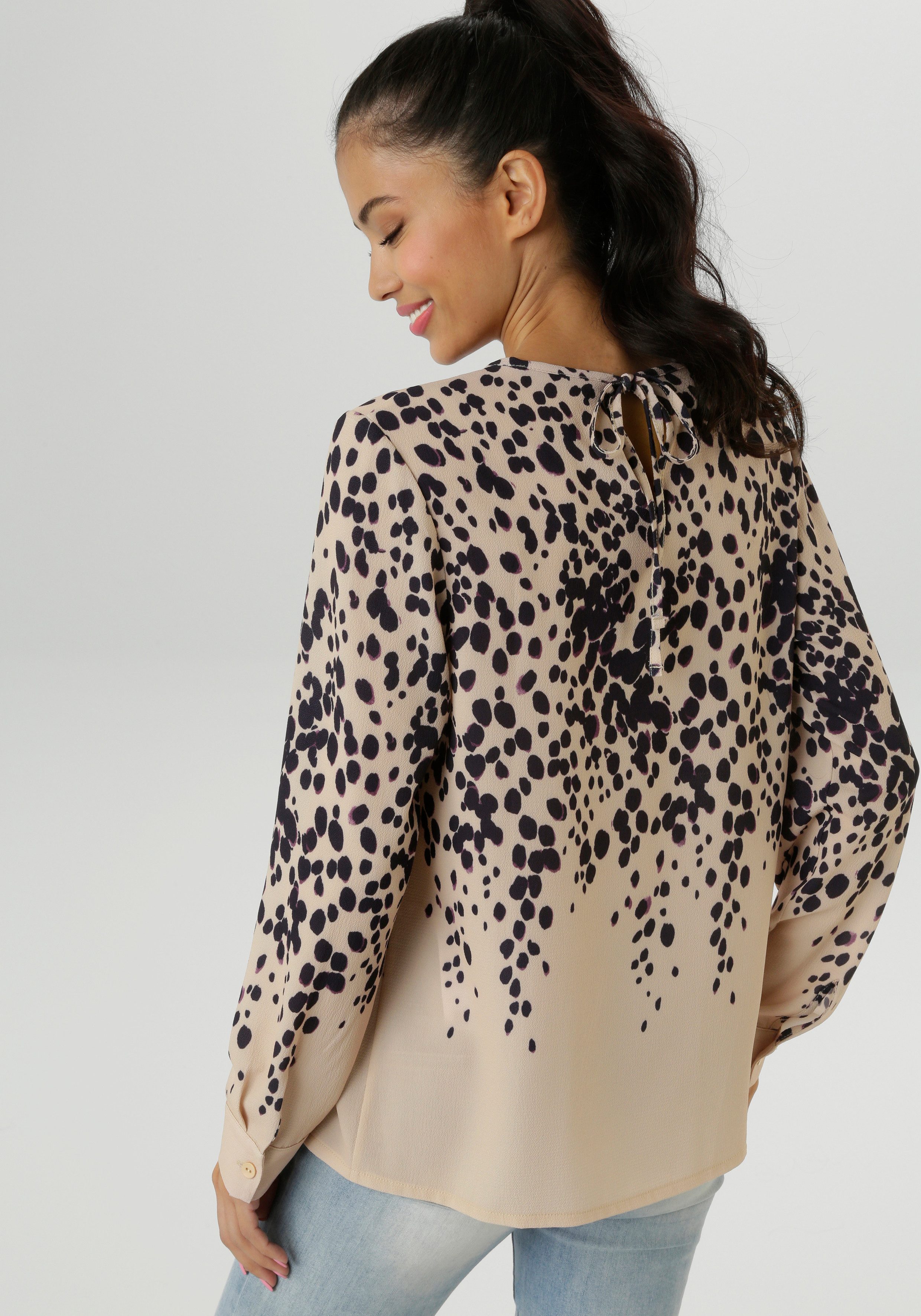 Aniston SELECTED Schlupfbluse mit stilvollem Allover-Tropfenprint günstig online kaufen