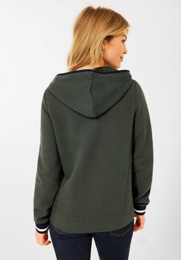 Cecil Sweatjacke Cecil Sweatjacke mit Struktur in Utility Olive (1-tlg) Taschen