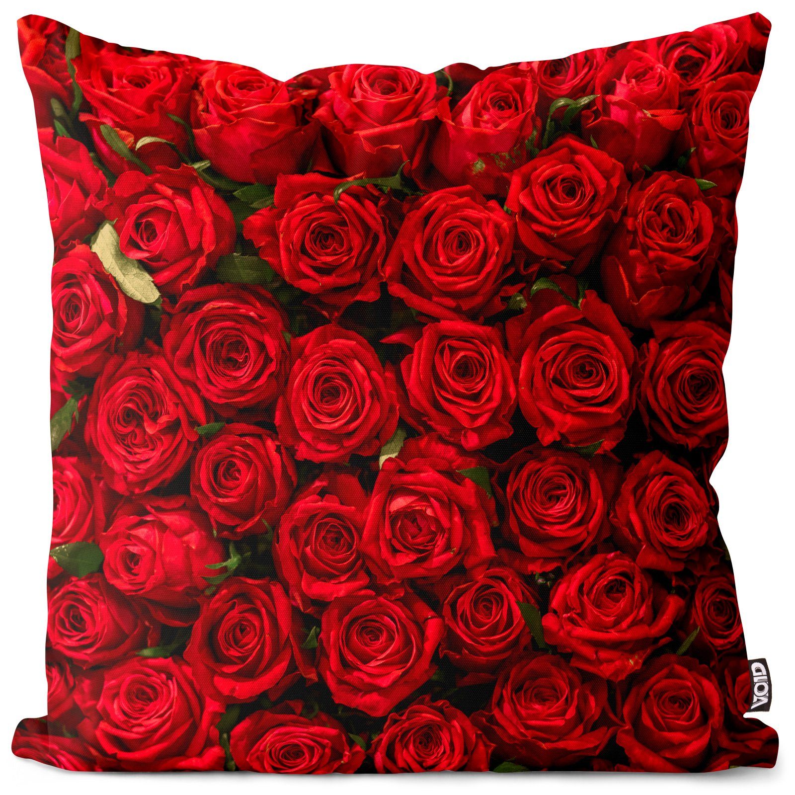 Kissenbezug, VOID (1 Stück), Sofa-Kissen Rote Rosen Liebe Strauß Blumen Blumenstrauß Valentinstag Geschenk Muttertag Garten Blüten romantisch verliebt Hochzeit Jahrestag