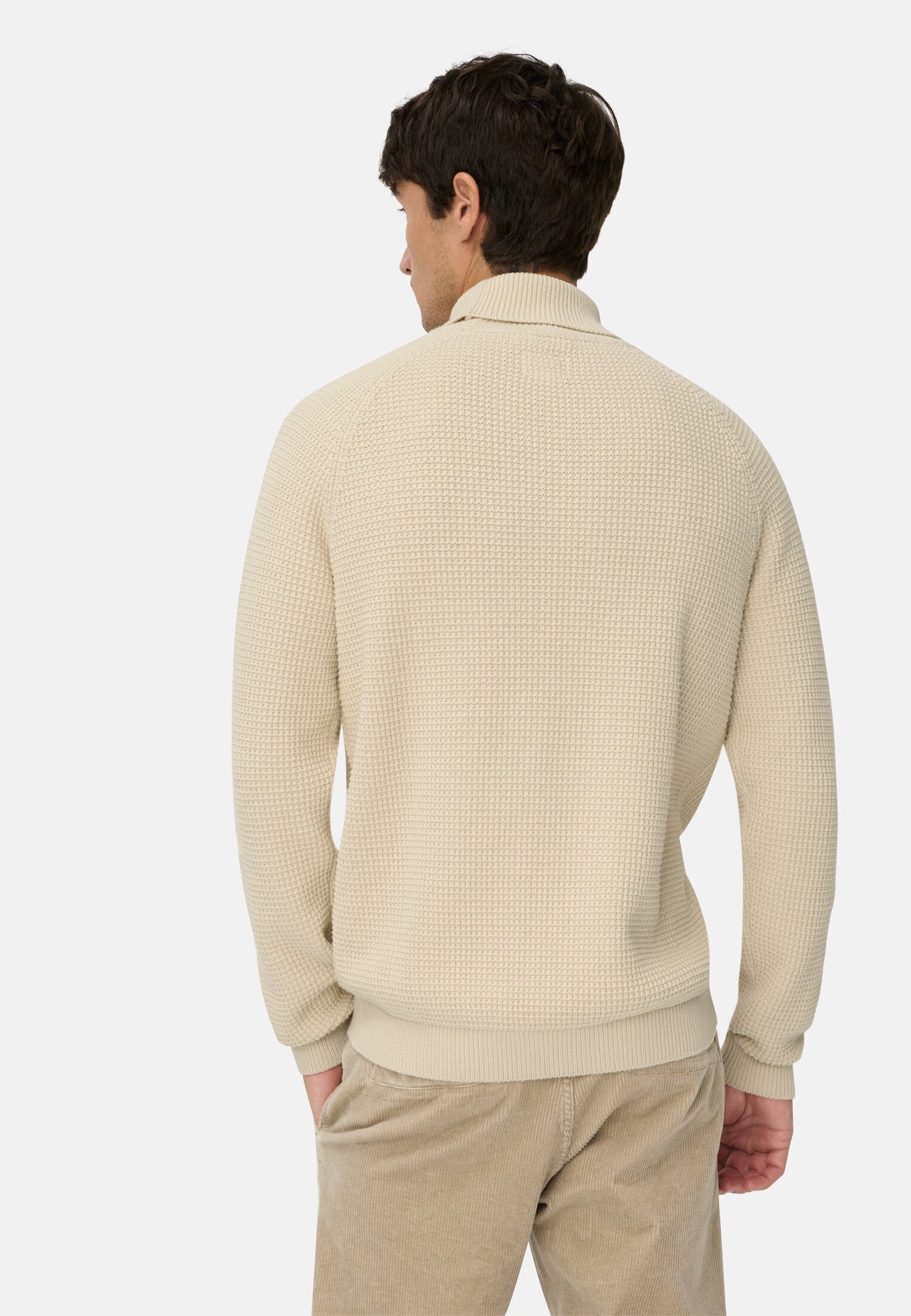 camel active Strickpullover mit Stehkragen Langarm Markenlabel
