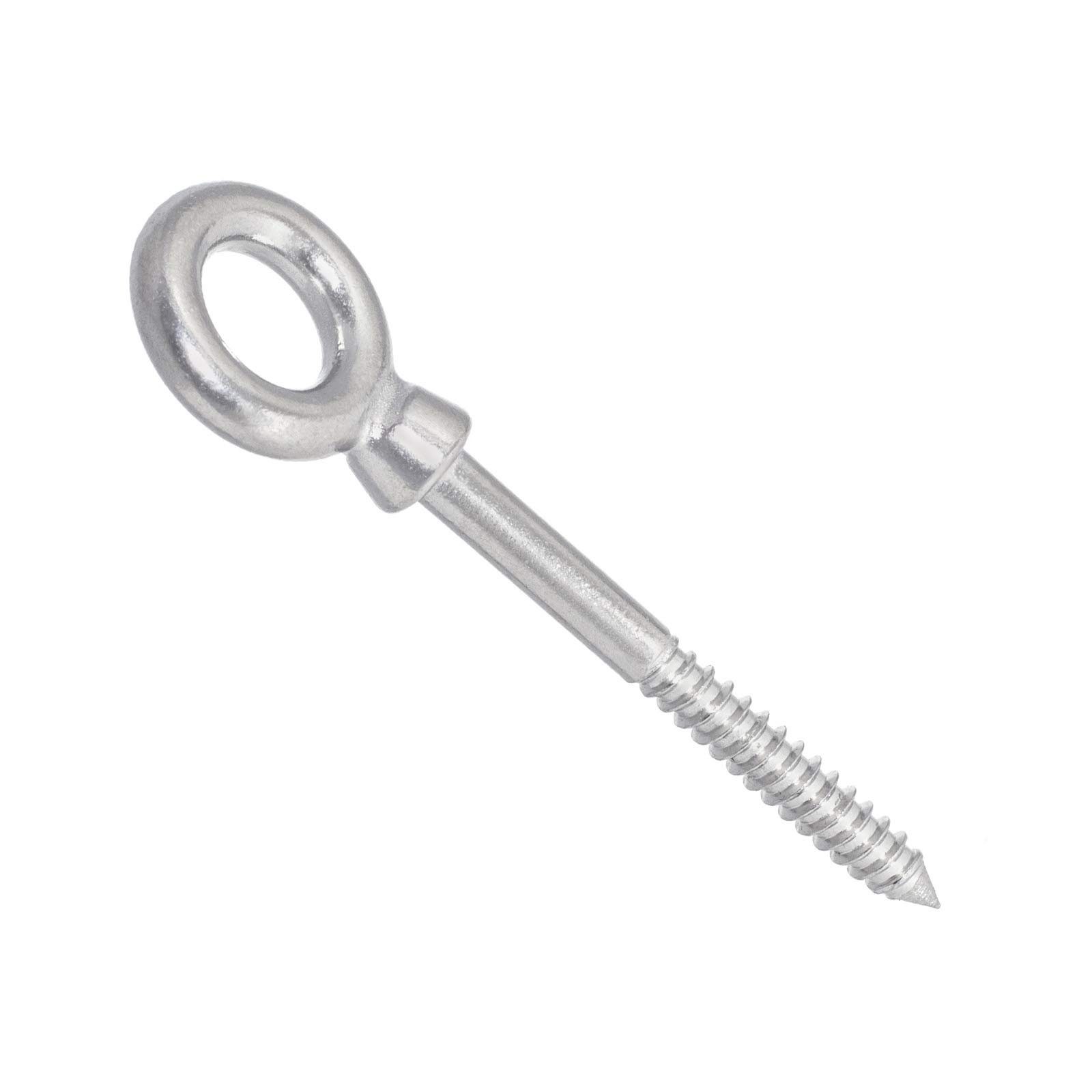 SO-TECH® Ringmutter Augenschraube mit Holzgewinde D10 mm Edelstahl V4A AISI 316, rostfrei & salzwasserbeständig