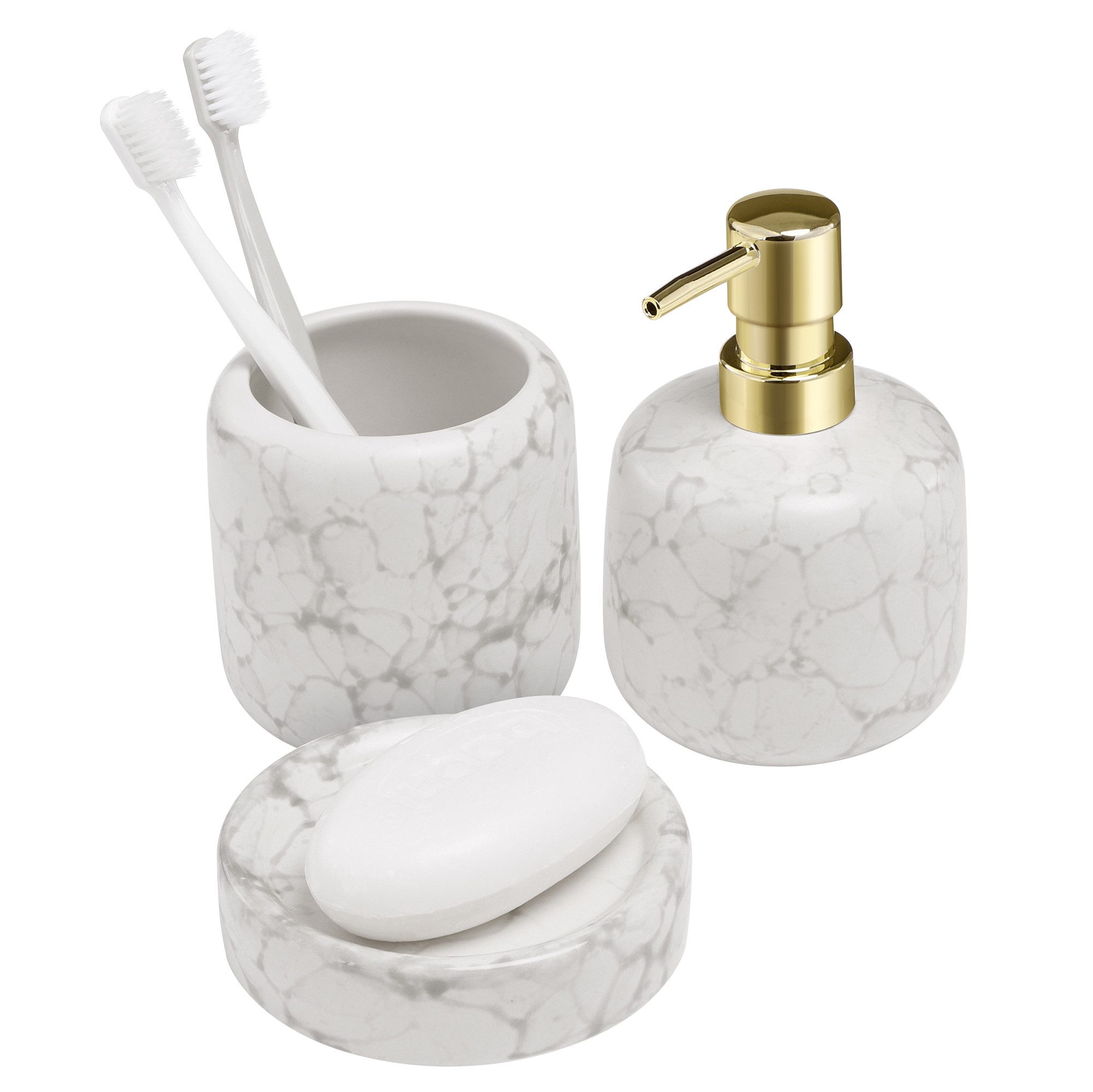 Navaris Badaccessoire-Set Badezimmer Set - Elegantes günstig online kaufen