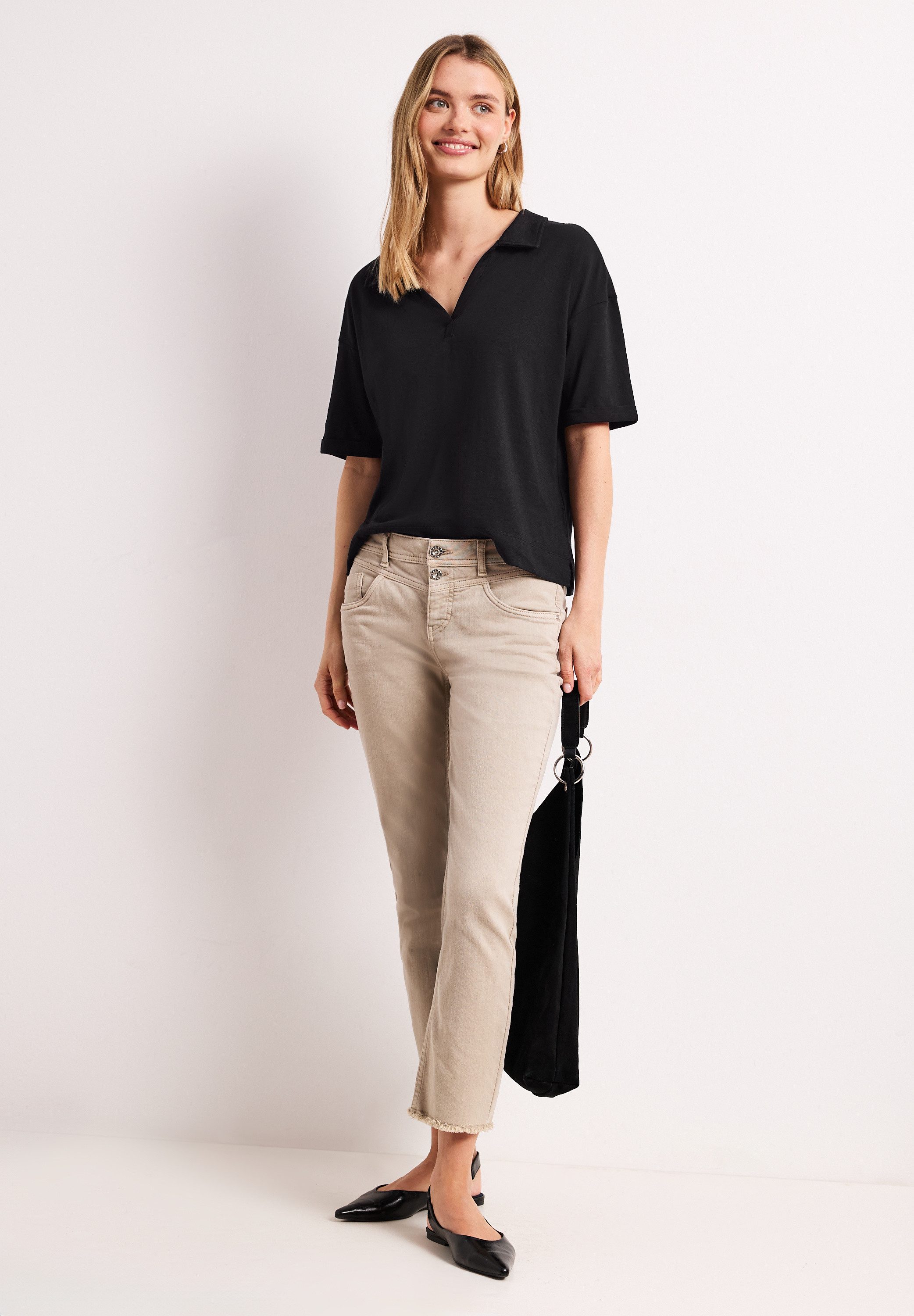 STREET ONE Poloshirt im soften Baumwoll-Mix