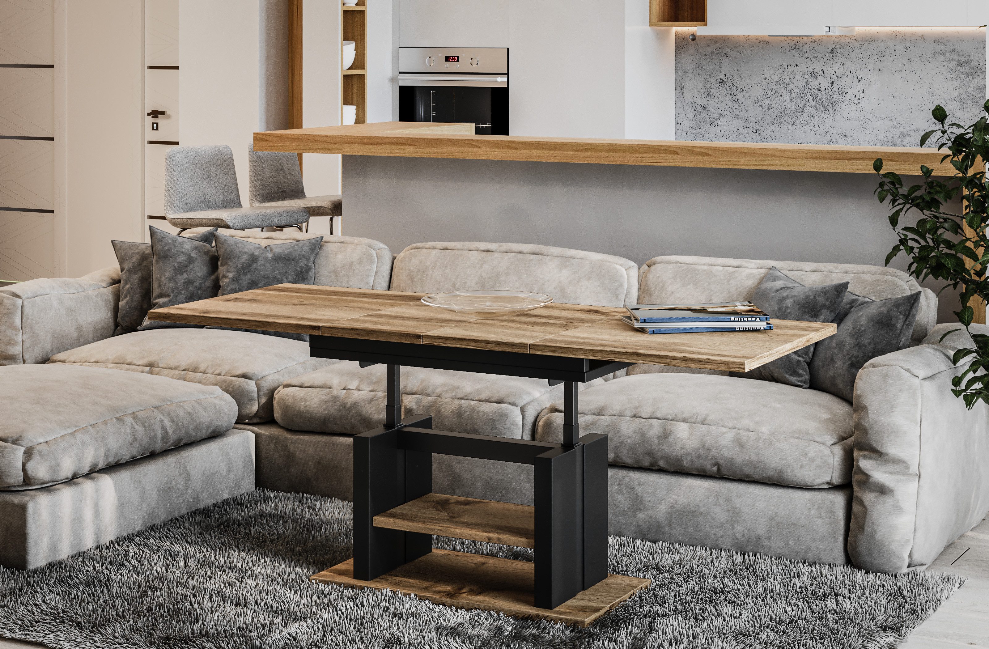 Endo-Moebel Couchtisch Dior 110cm - 170cm ausziehbar und höhenverstellbar D günstig online kaufen