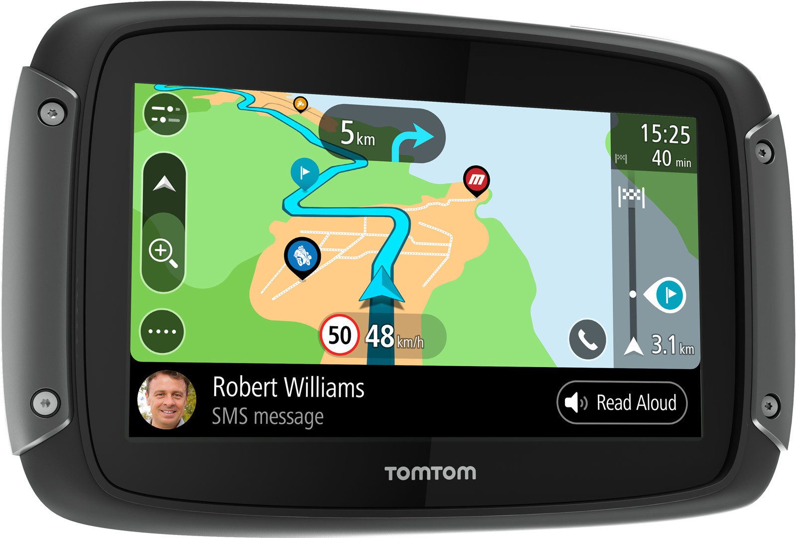 TomTom Rider 550 World Navigationssystem Motorrad-Navigationsgerät (robust)