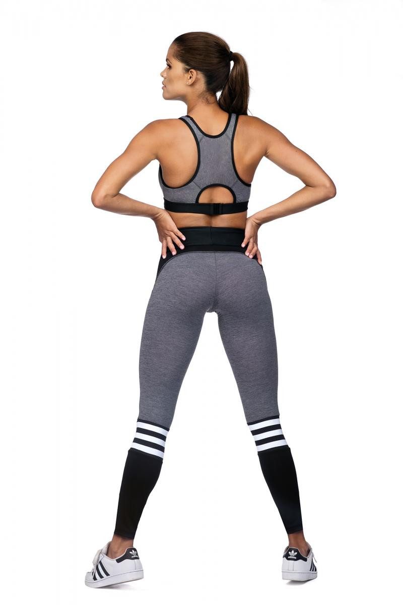 Lorin Leggings Frauen Sport Leggings in schwarz grau Fitness Hose dehnbar mit hohem B