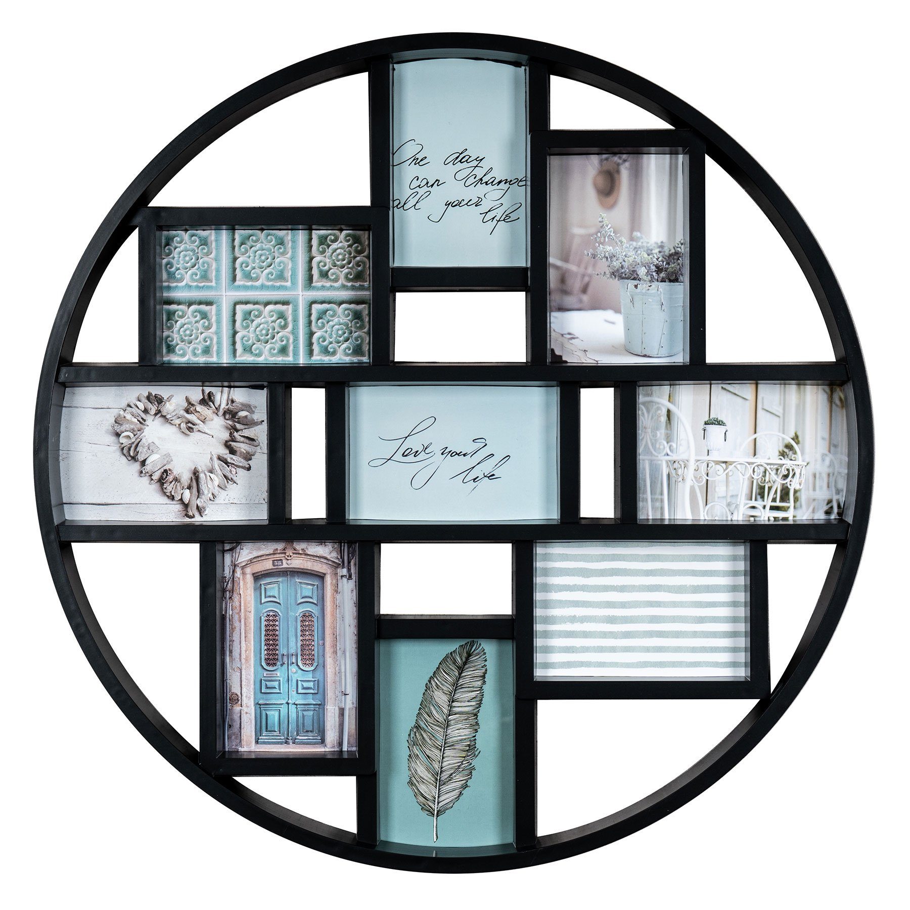 Levandeo® Bilderrahmen Collage, Bilderrahmen D55cm Collage 9 Fotos 10x15cm günstig online kaufen