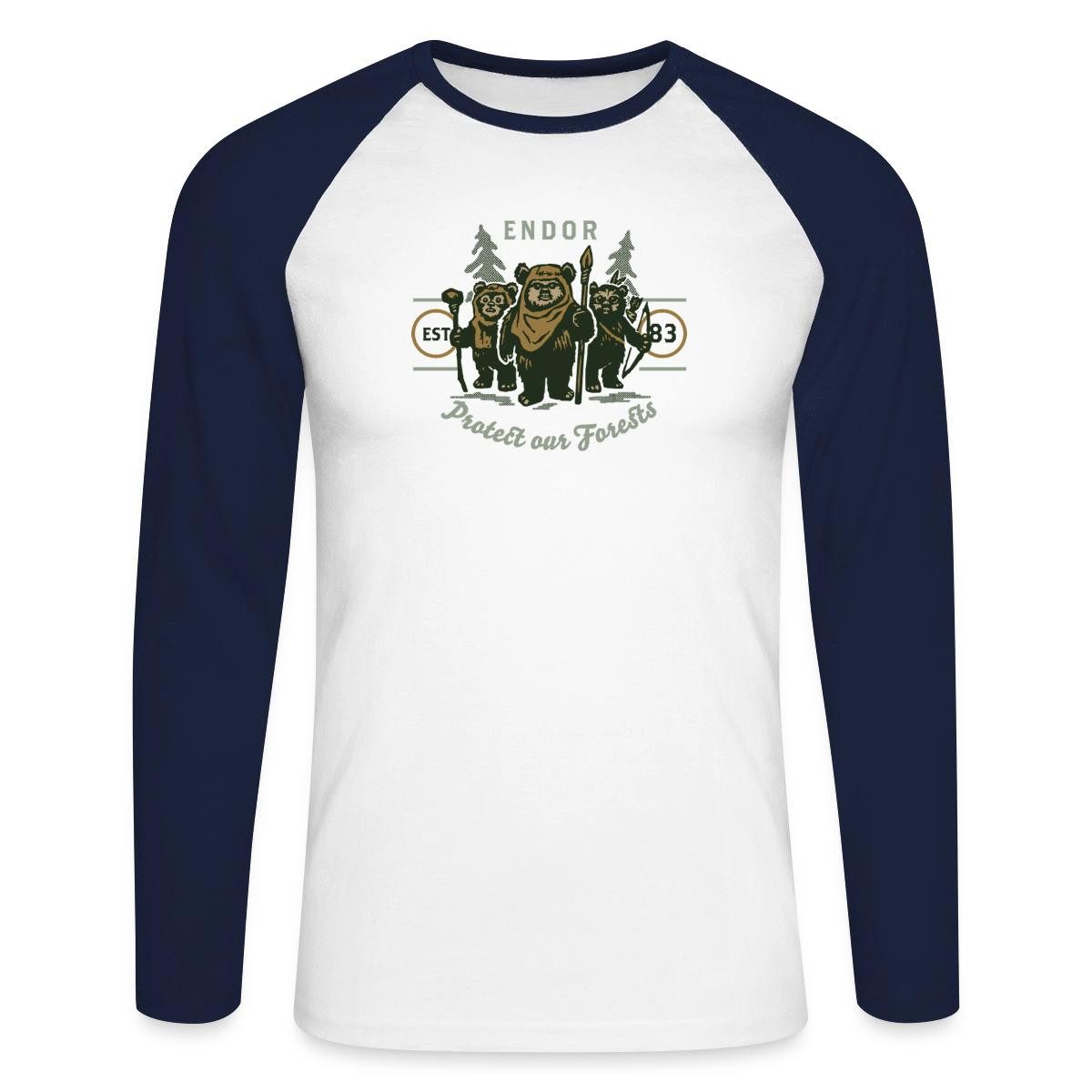 T-Shirt Star Wars Endor Protect Our Forests Baseball Langarmshirt Herren