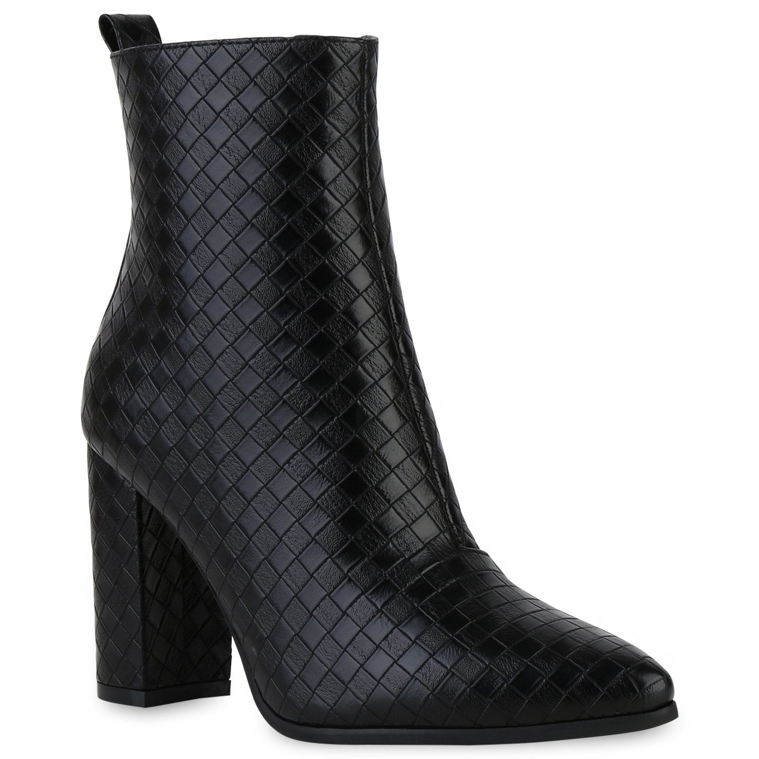 VAN HILL 840337 Stiefelette Damen Klassische Stiefeletten Blockabsatz Print günstig online kaufen