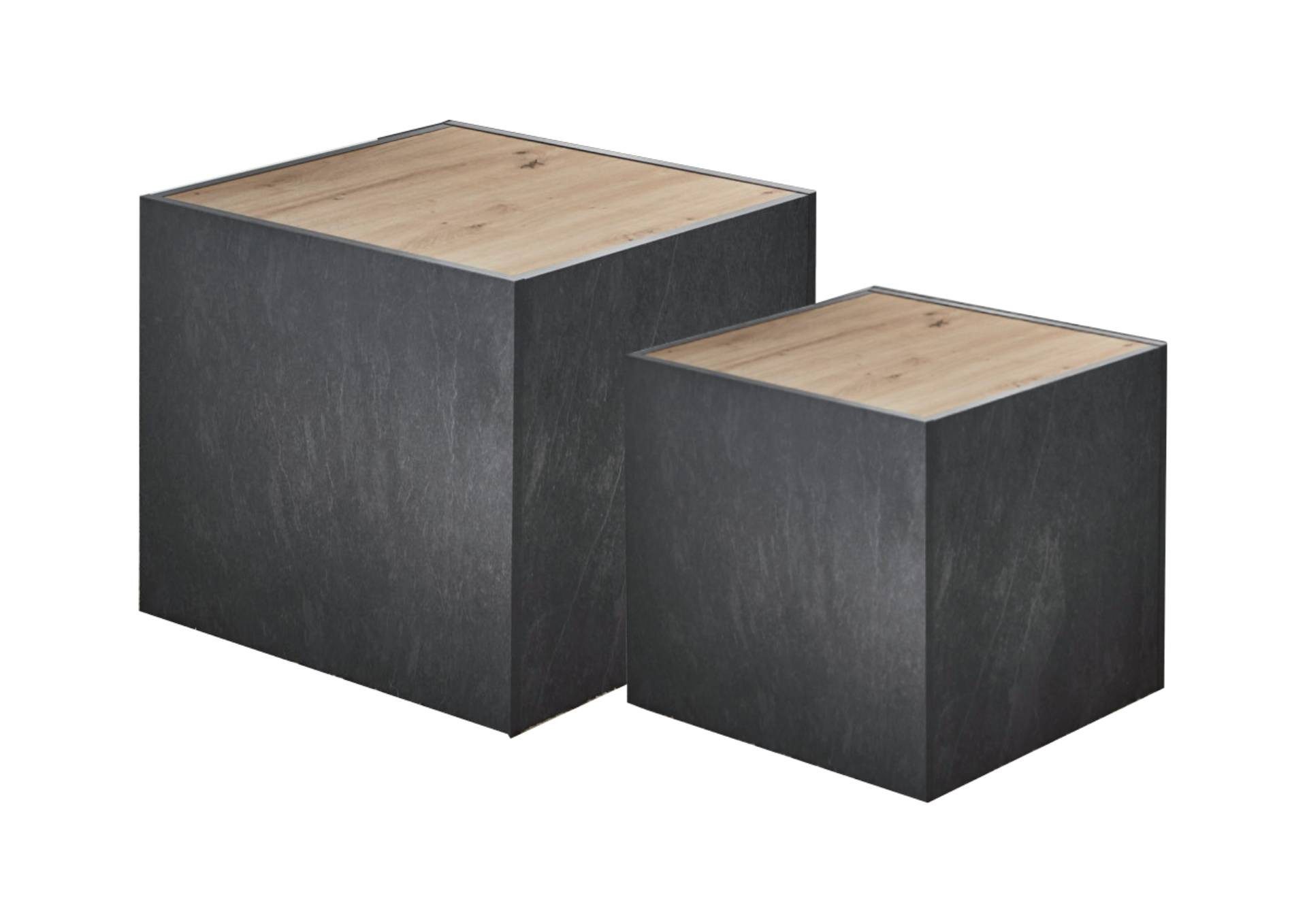 BMG Möbel Couchtisch Cuba (2 er Set, 1x großer, 1x kleiner Würfelcouchtisch günstig online kaufen