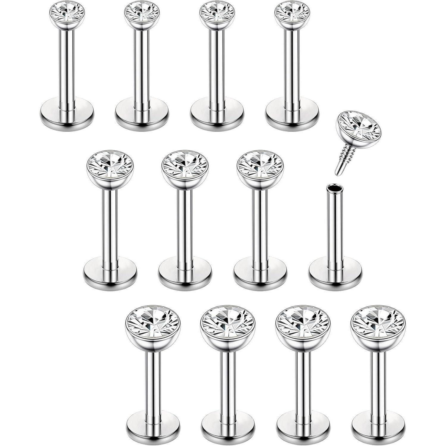 Piercing-Set 16G 12Pcs Helix Piercings Chirurgenstahl Nasen Tragus Lippen Piercings