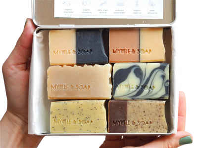 Myrtle & Soap Seifen-Set »SOAP ASSORTMENT Gift Box mit 6 natürlichen handgefertigten Mini Seifen«, 6 x 50g