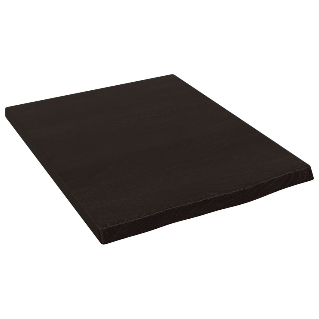 vidaXL Regal Wandregal Dunkelbraun 40x50x2 cm Massivholz Eiche Behandelt, 1-tlg.