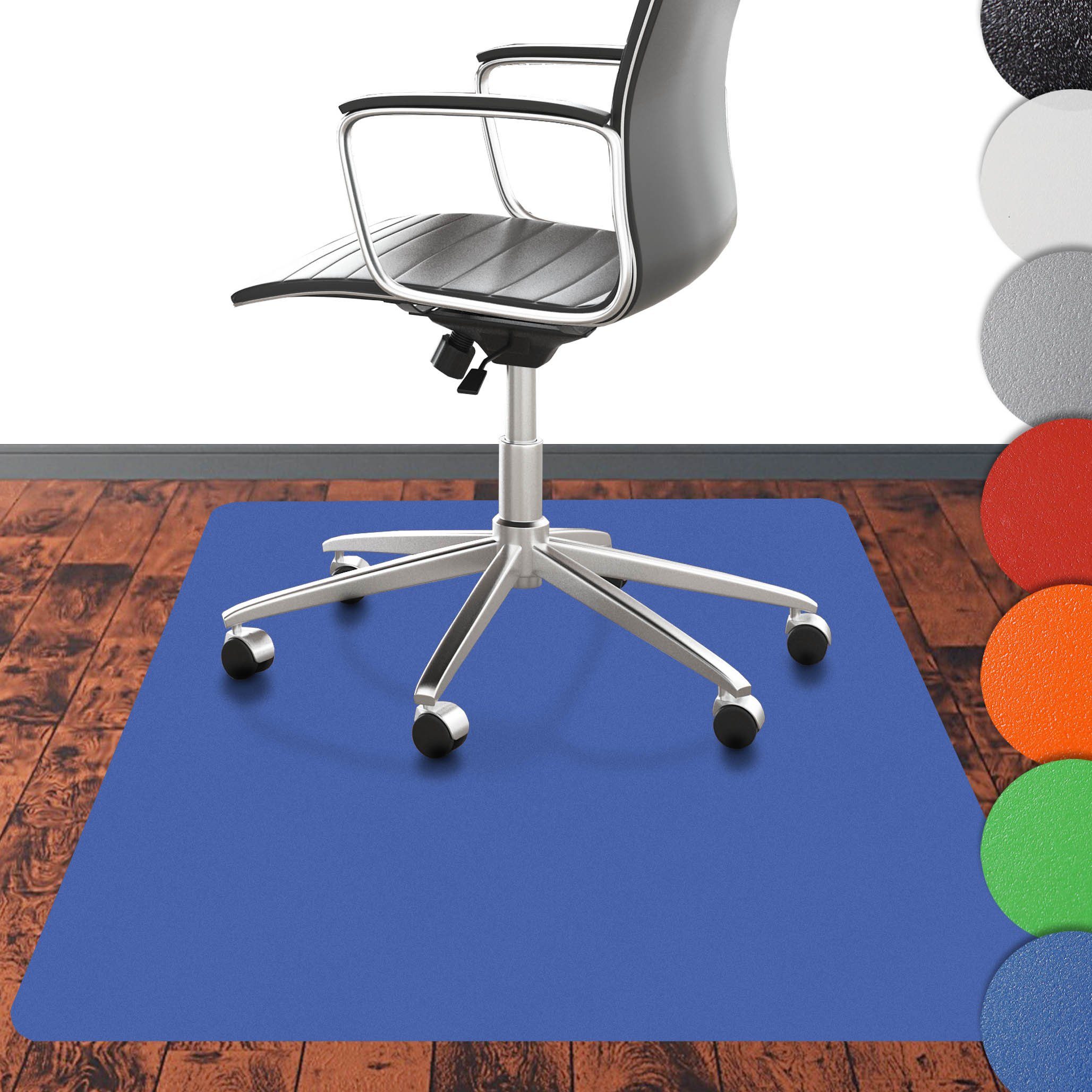 Nova Forma Bodenschutzmatte CHROMA, bunte Stuhlmatte in Trendfarben - Bodenschutz im Büro & Zuhause Blau