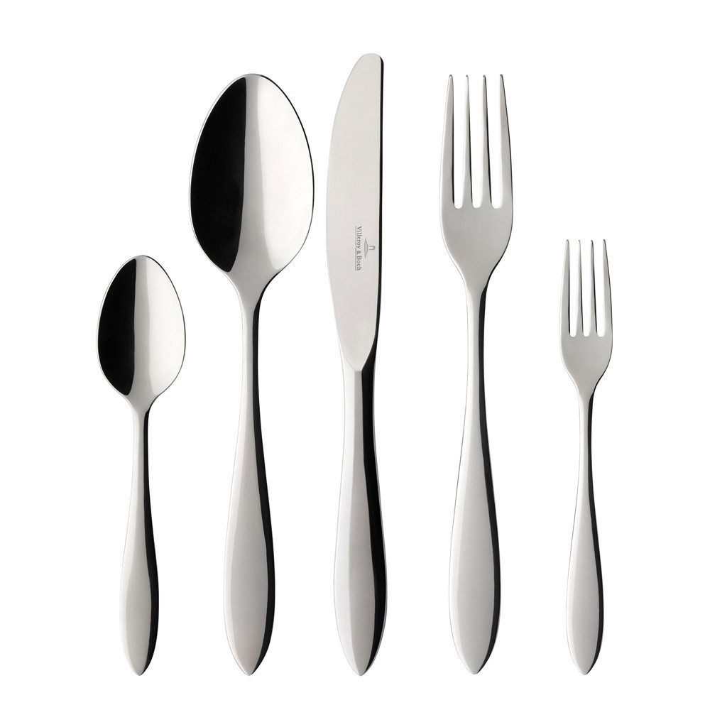 Villeroy & Boch Besteck-Set Arthur Tafelbesteck gebürstet 180er Set (180-tlg), Edelstahl, Spülmaschinenfest