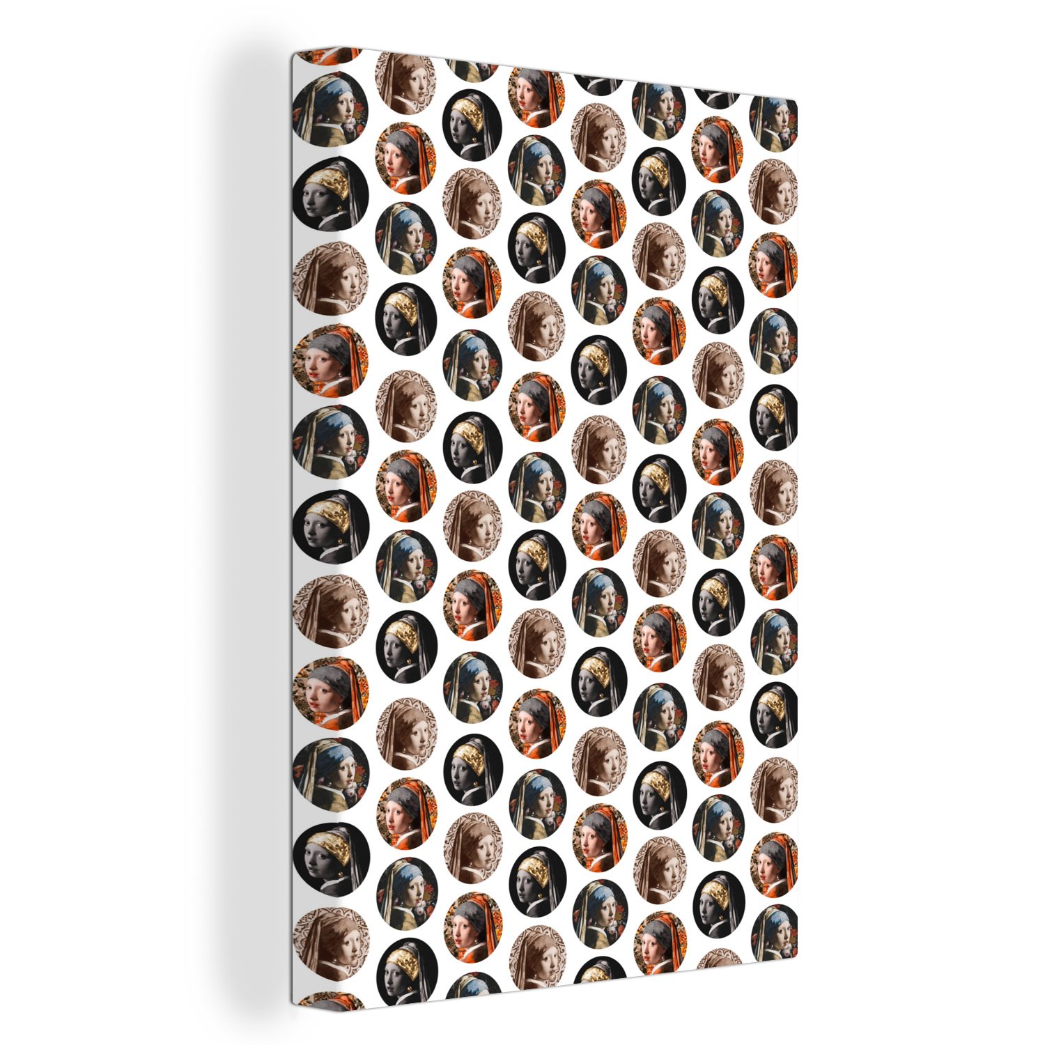 Muster, Farben Perlenohrring (1 Leinwandbild Leinwandbild Zackenaufhänger, 20x30 - cm bespannt fertig mit inkl. Gemälde, St), - Mädchen OneMillionCanvasses®