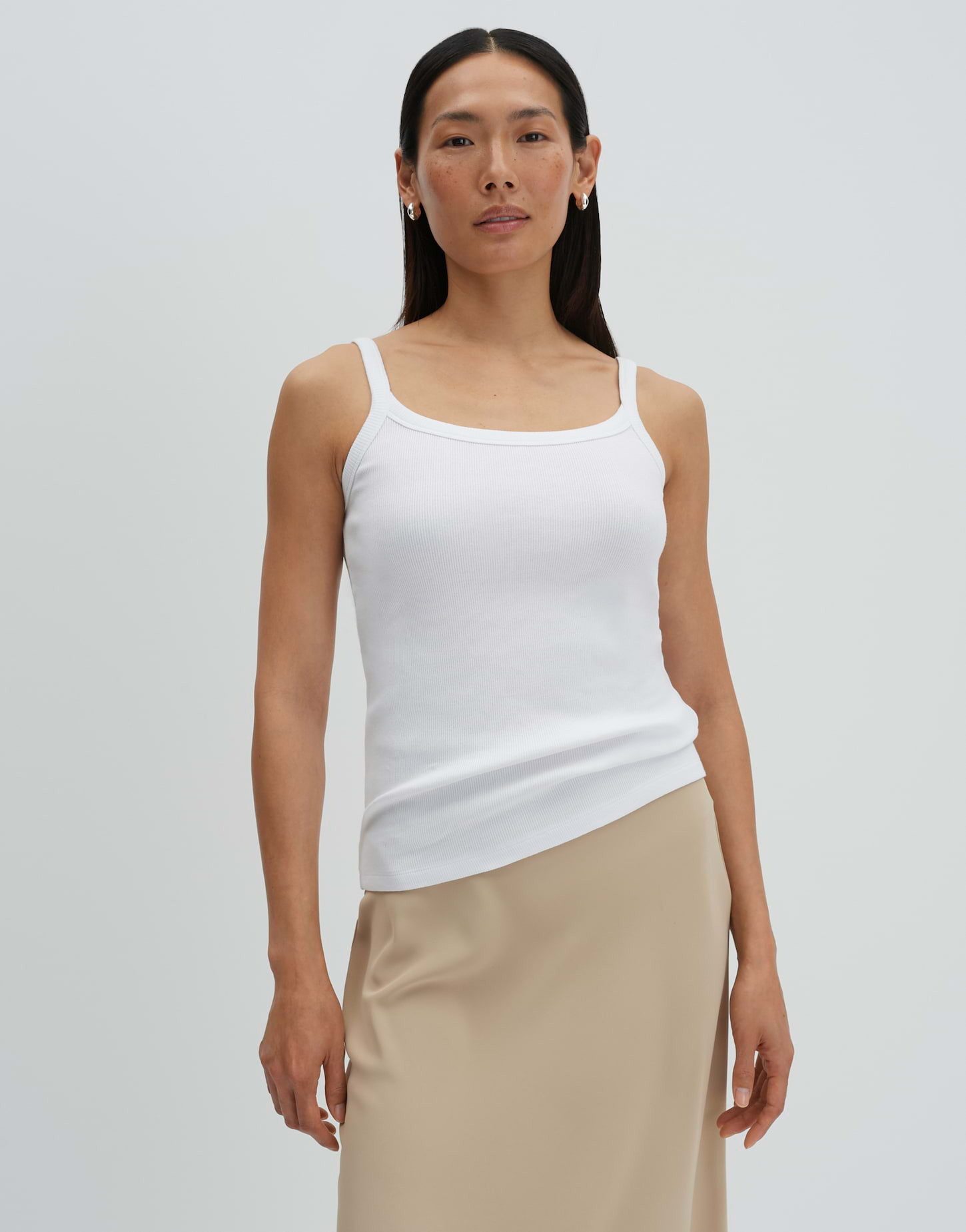 someday Trägertop Klarina aus Rippjersey Spaghettiträger und tiefer Rundhals als Basic