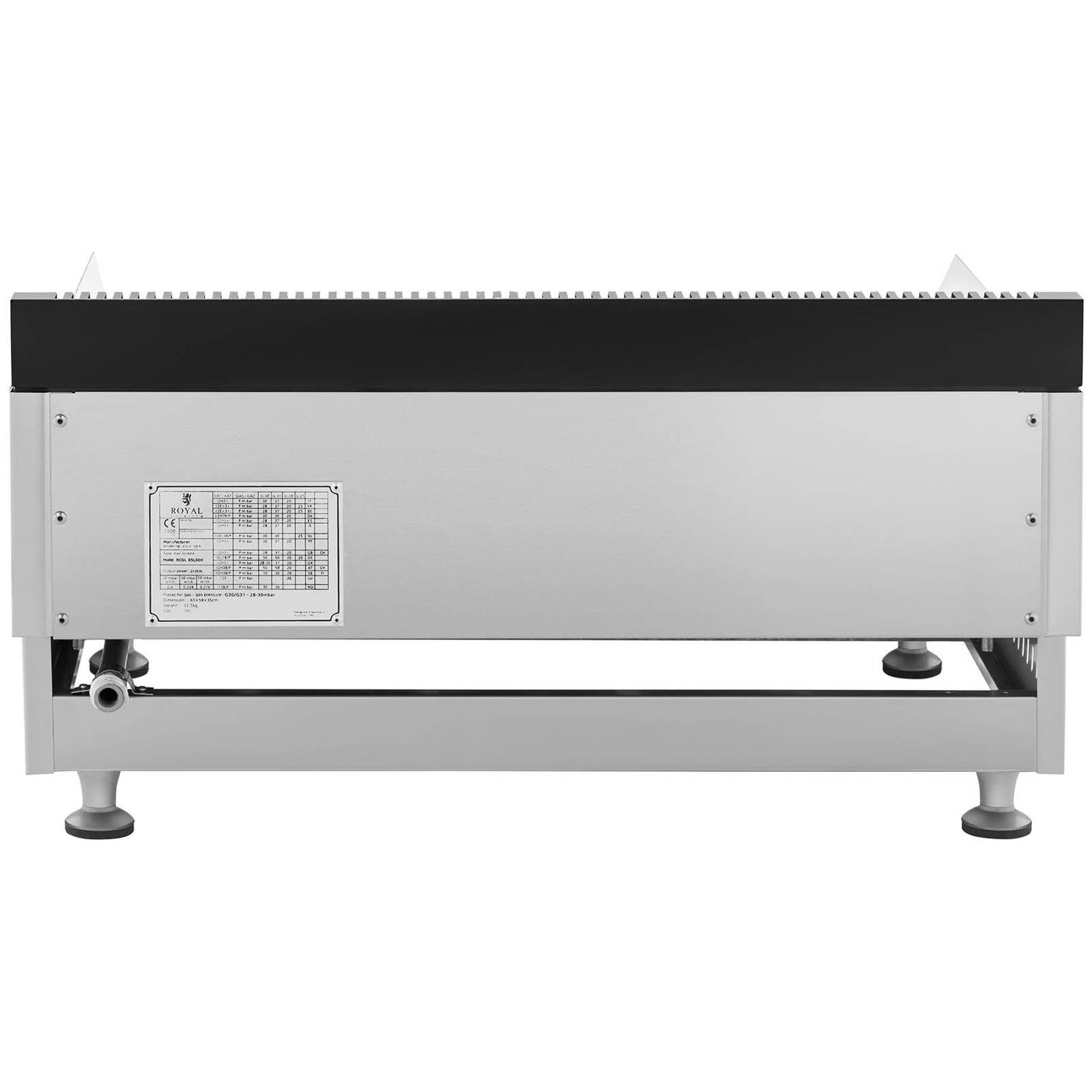 Royal Catering Gasgrill Doppel Gasbräter 65 cm Griddleplatte 2 x 3000 W Grillplatte Gas glatt