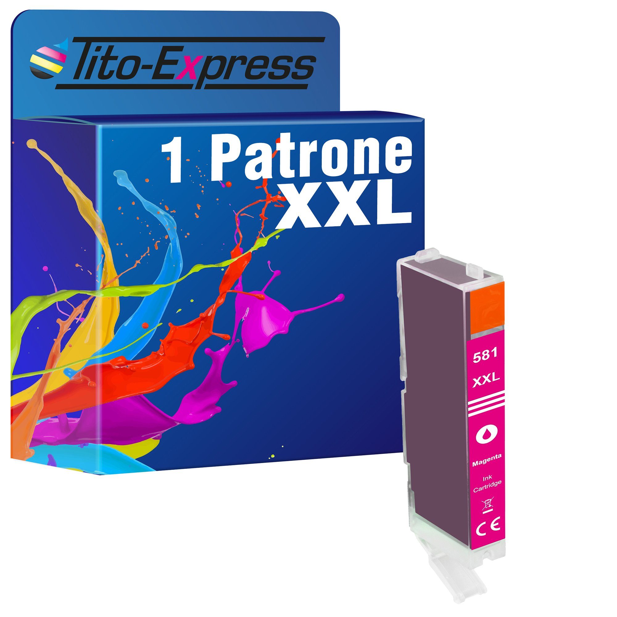 Tito-Express ersetzt Canon CLI-581 CLI581 XXL PGI-580 XXL Magenta Tintenpatrone (für Pixma TR8550 TS6350 TR8550 TS705 TS6150 TS6250 TR8500 TS8350)