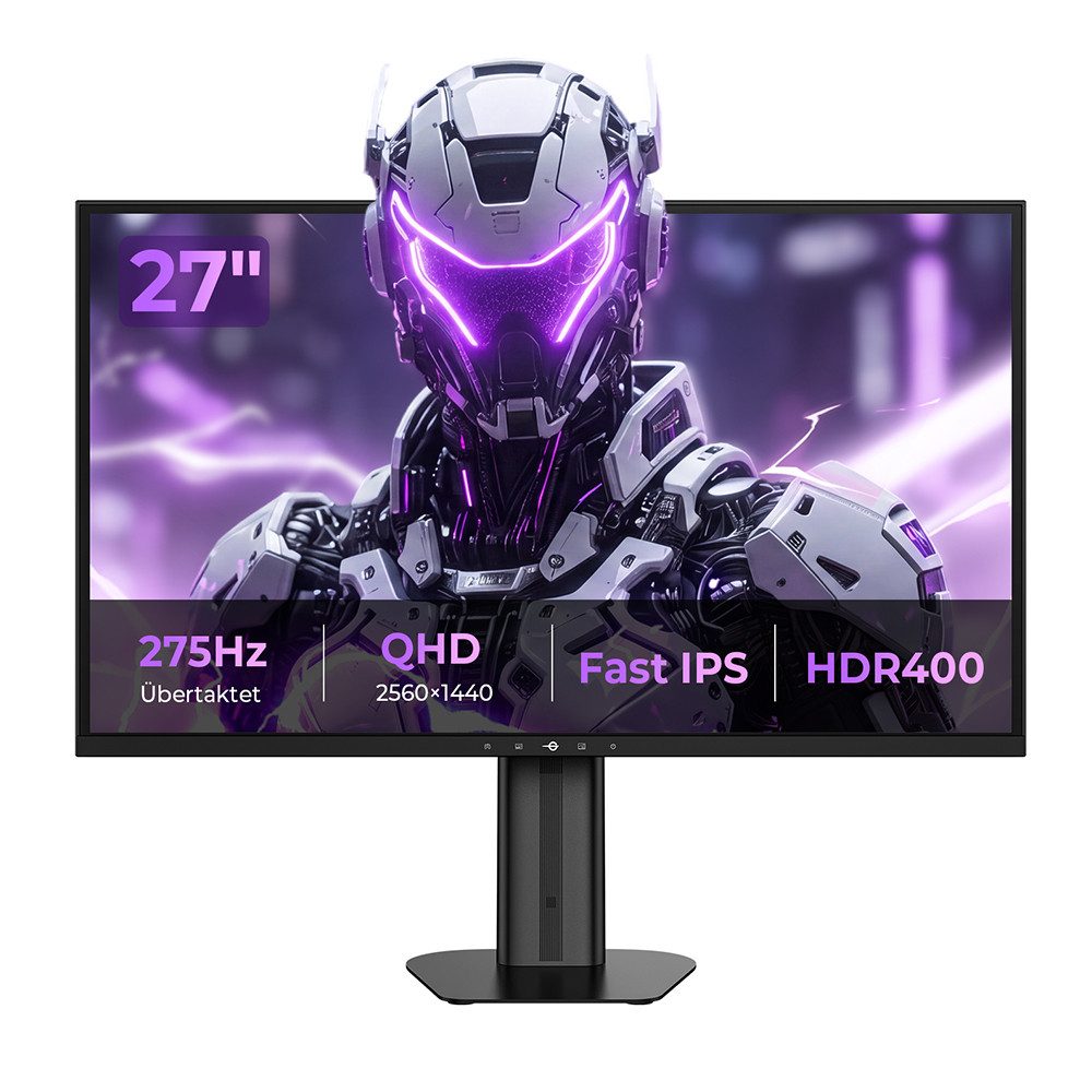 TITAN ARMY KF271S PLUS HDR400, 240Hz nativ bis 275Hz übertaktbar Gaming-Monitor (2560 × 1440 px, QHD, 1 ms Reaktionszeit, Fast-IPS, 1ms GTG, FreeSync, höhenverstellbar Pivot, dreiseitig randlos)